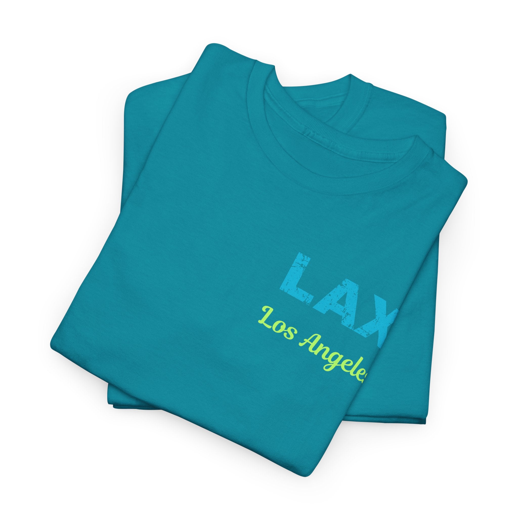 Distressed Letter LAX Los Angeles International Airport  Unisex Heavy Cotton Tee Shirt