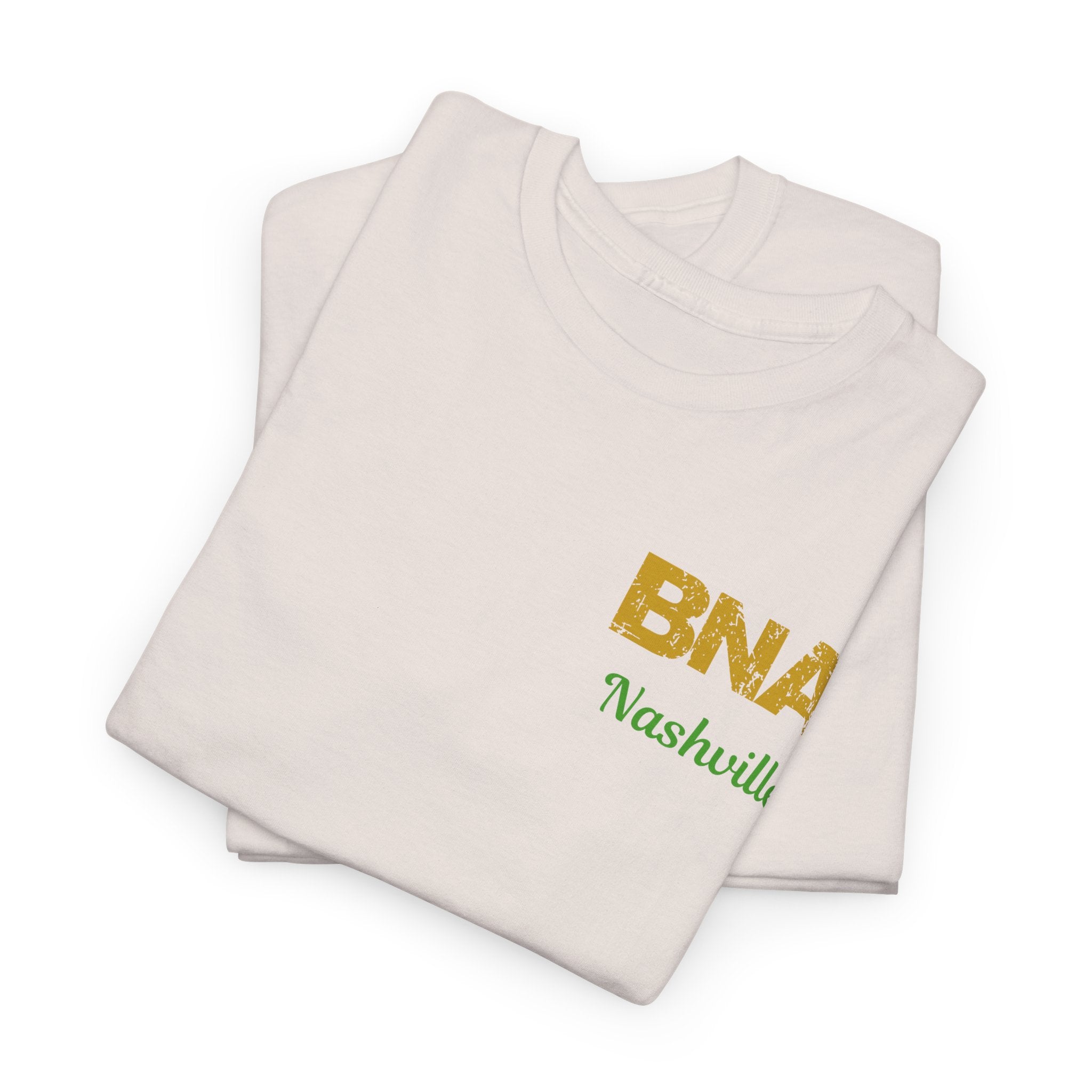 Distressed Letters BNA Nashville International Airport Code Unisex Heavy Cotton Tee Shirt