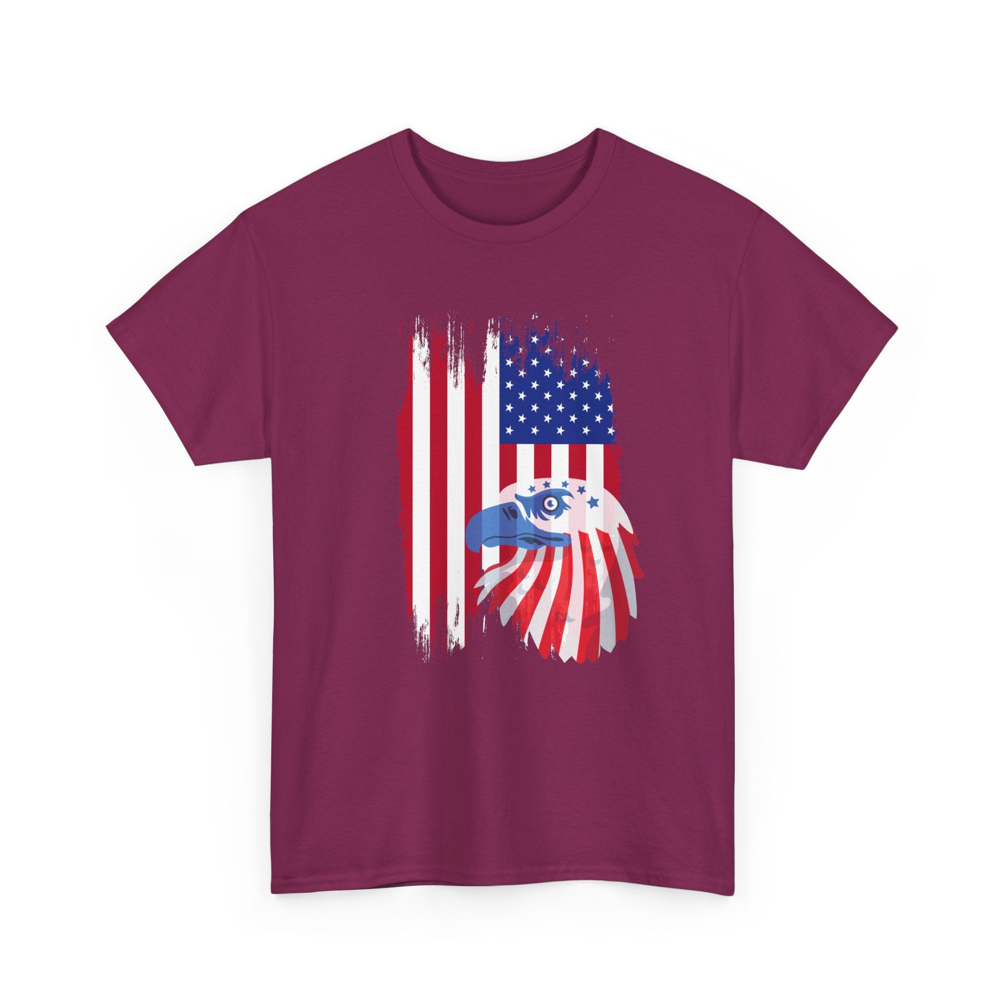 Patriotic Eagle and Flag  Unisex  Cotton T-Shirt, Casual Wear, Independence Day Gift, American Pride Shirt, 4th of July Outfit