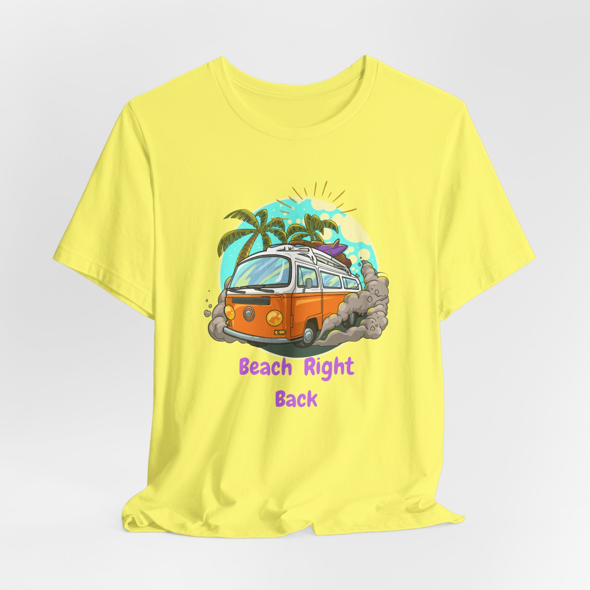 Retro VW Bus Beach Right Back Unisex Heavy Cotton Tee Shirt Design, Summer Shirt, Travel Tee, Casual Wear, Vacation Gift, Beach Holiday Clothing