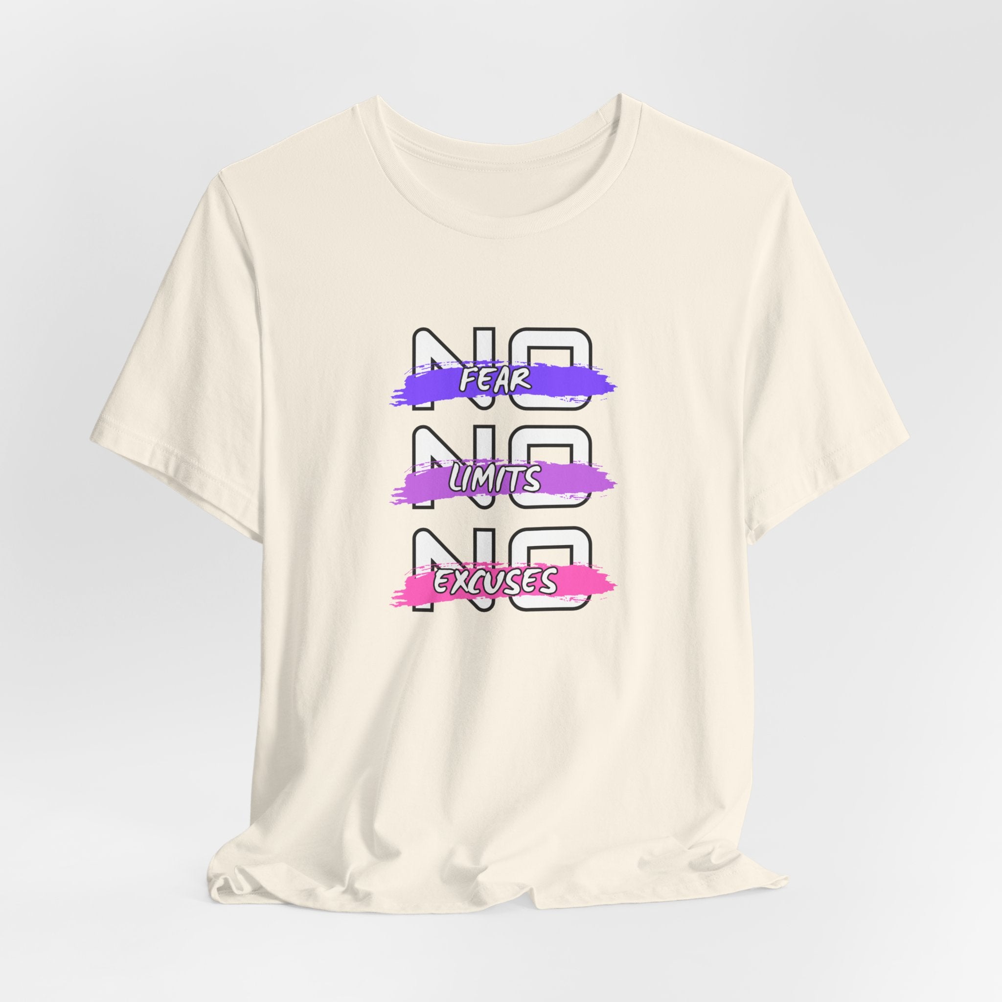 Motivational Graphic Unisex Tee - "No Limits, No Excuses"  Jersey Short Sleeve Shirt, Fitness Apparel, Workout Gear, Inspirational Tee, [...]
