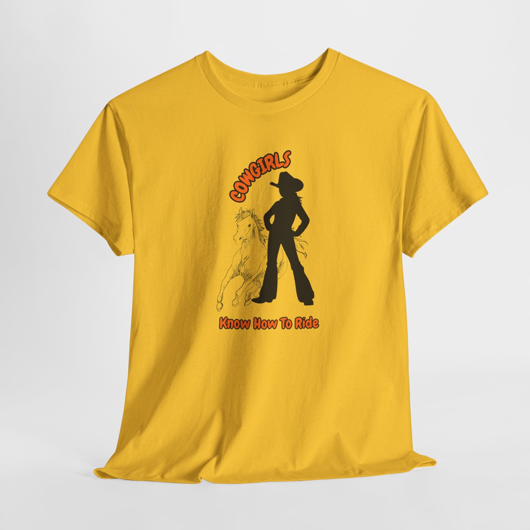 Fun Cowgirls Know How To Ride Unisex Heavy Cotton Tee, Perfect Casual Bar-Saloon Wear