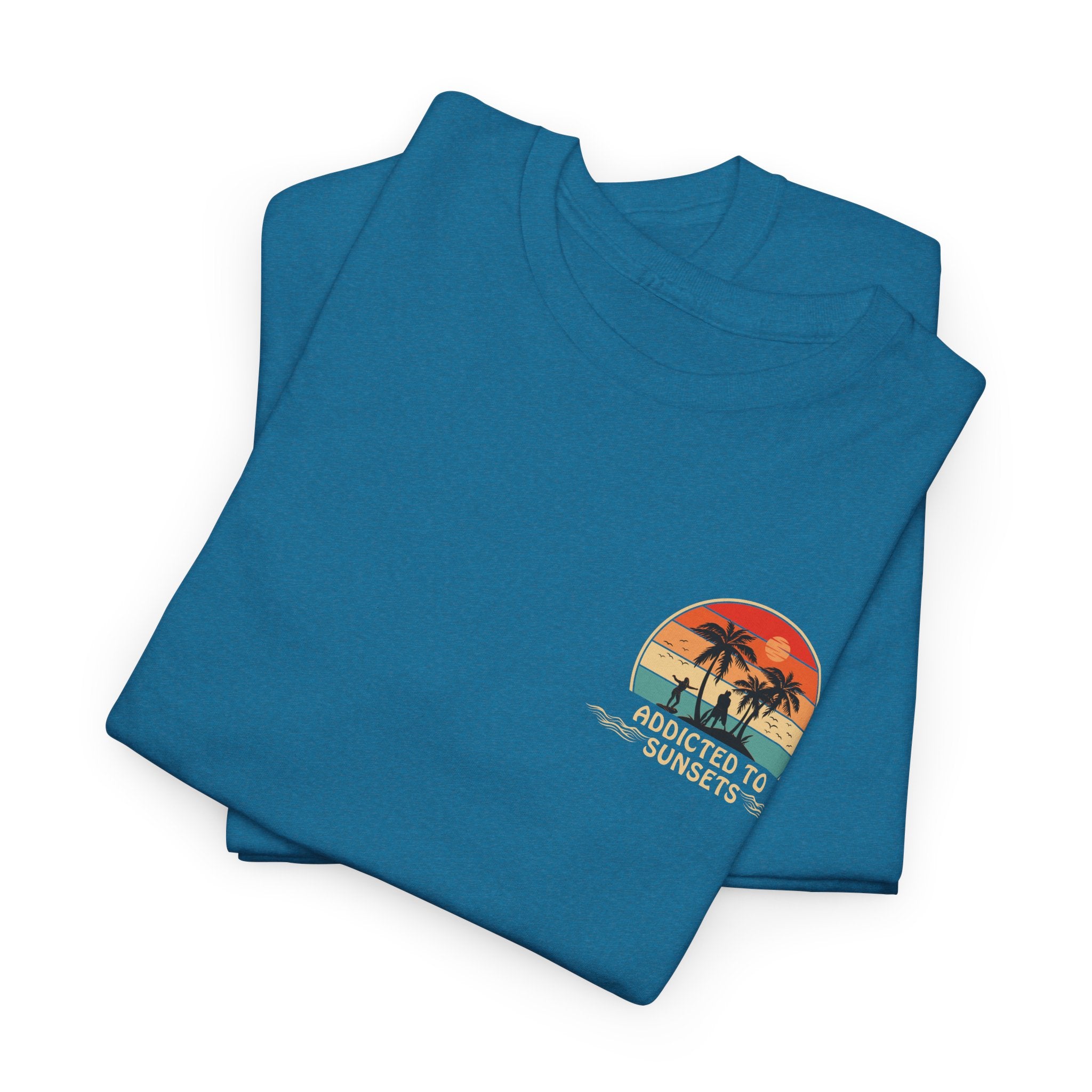 Fun Retro Design Addicted to Sunset  Unisex Tee Shirt