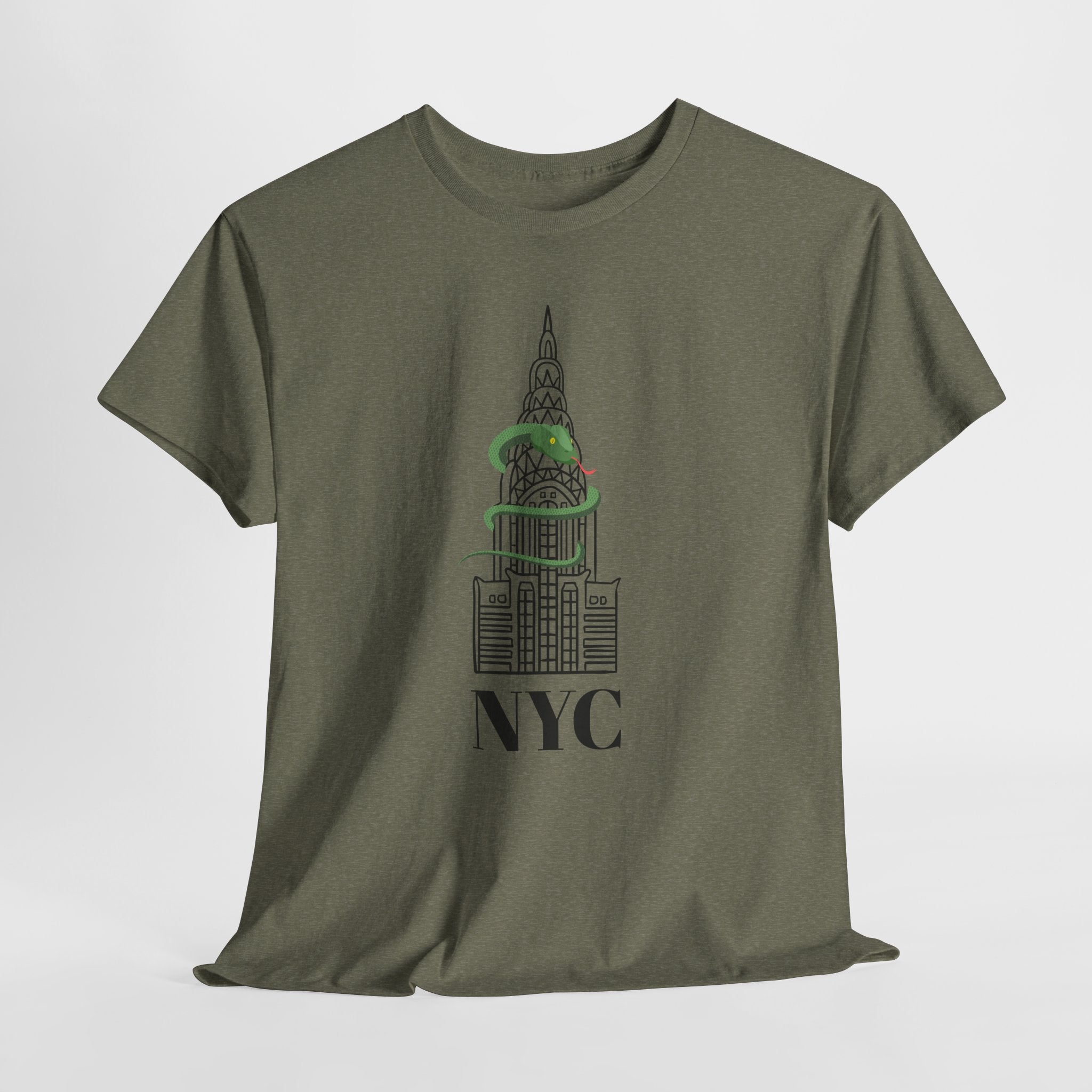 Ouirky and Fun NYC Chrysler Building  Graphic Unisex Heavy Cotton Tee Shirt