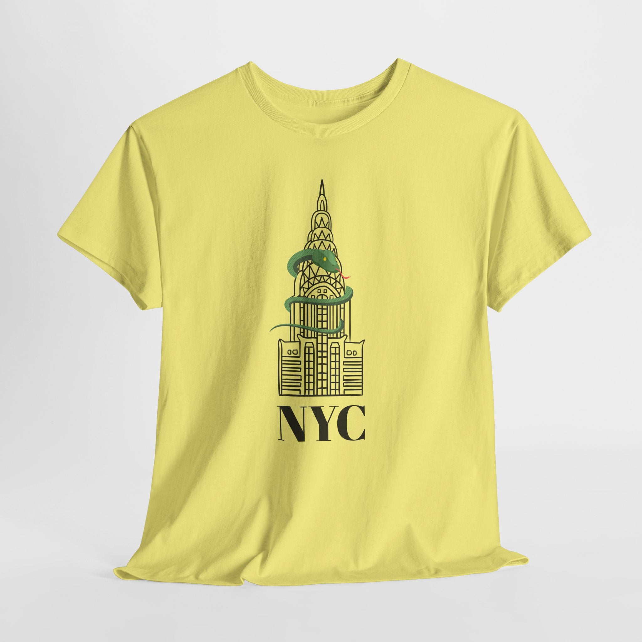 Ouirky and Fun NYC Chrysler Building  Graphic Unisex Heavy Cotton Tee Shirt