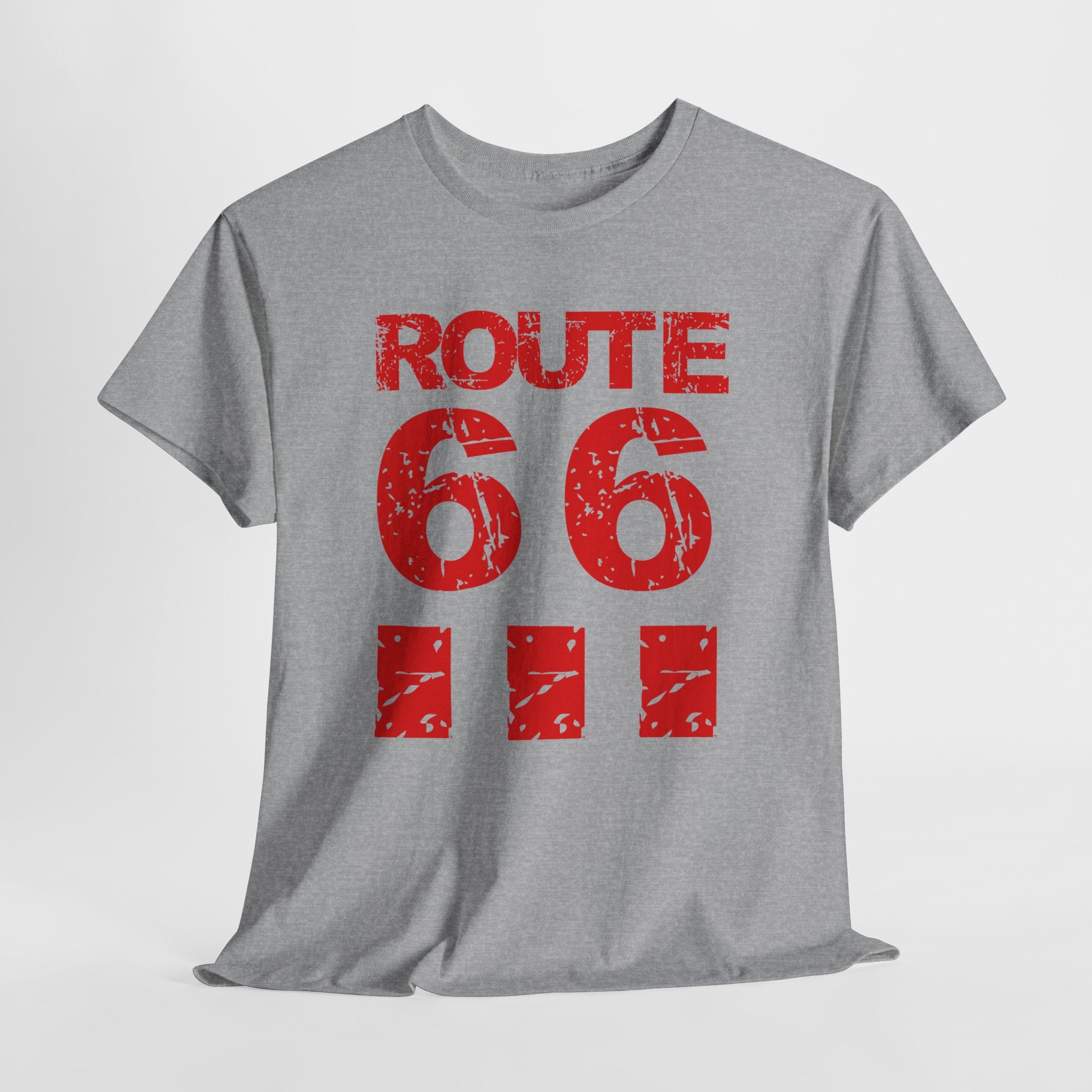 Route 66 Vintage Graphic Unisex Heavy Cotton Tee – Retro Distressed Road Trip T‑Shirt