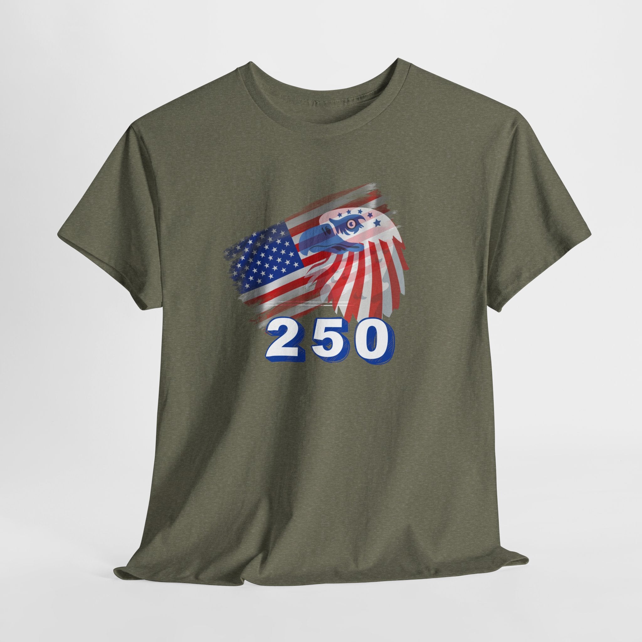 Patriotic 250 Birthday Graphic Tee, USA Flag T-Shirt, Americana Unisex Cotton Shirt, Independence Day Apparel, 250 Year Celebration Top