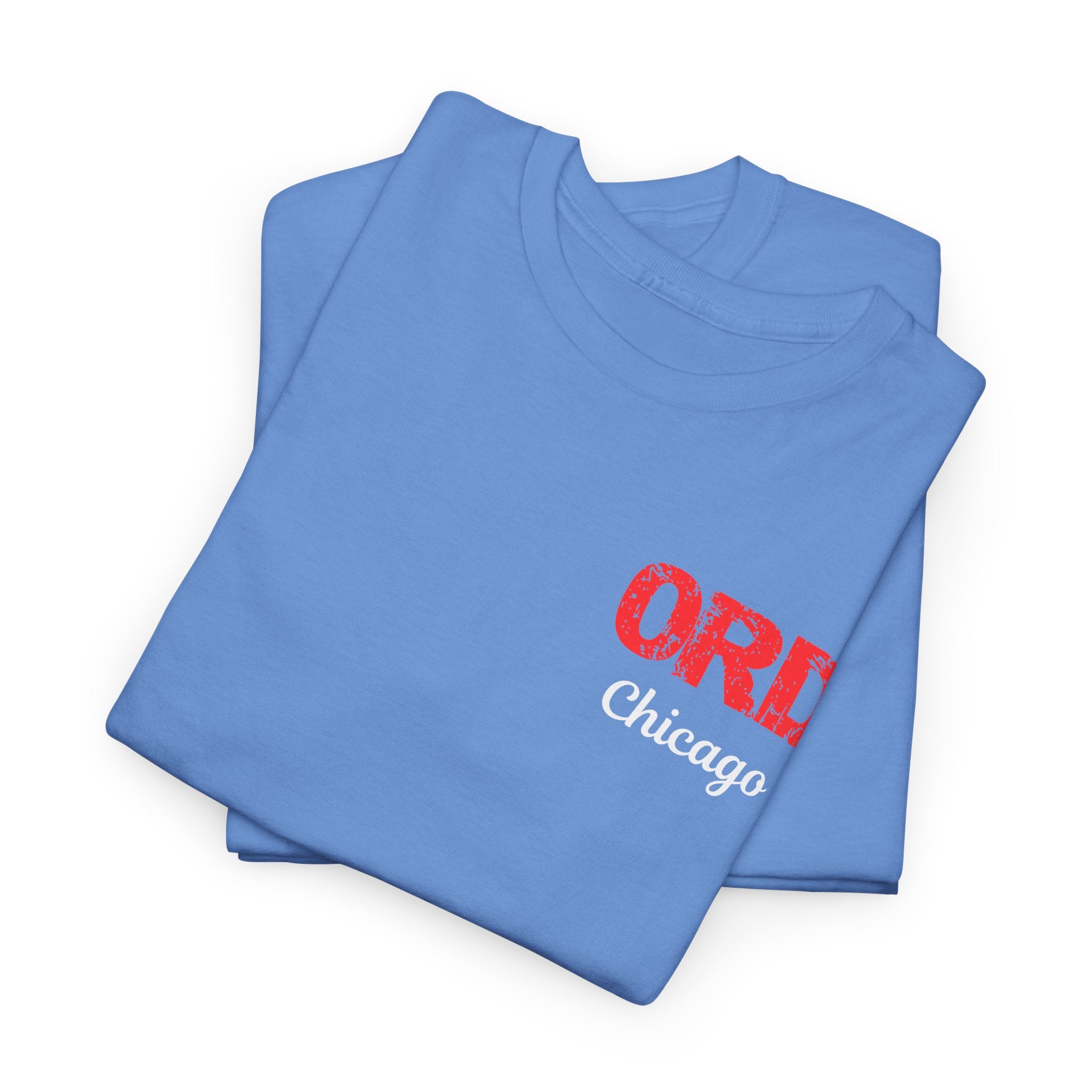 ORD Chicago International Airport Distressed Letter Unisex Heavy Cotton Tee Shirt