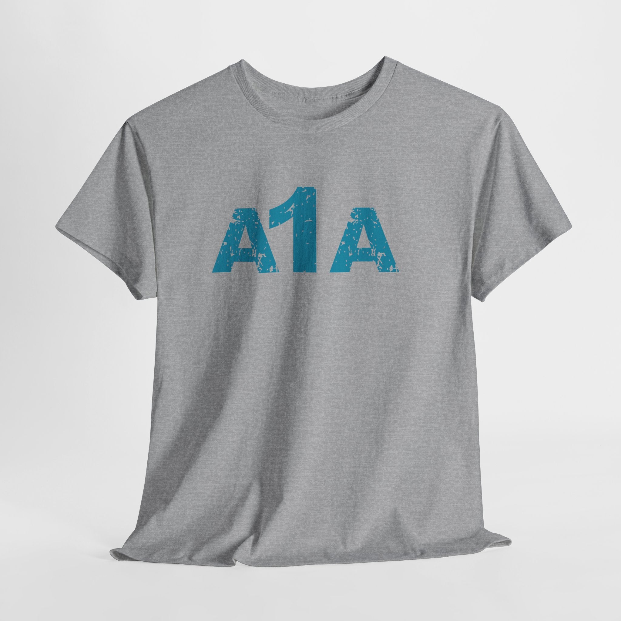 Headin Down The Coast on A1A Retro Beach Unisex Heavy Cotton T‑Shirt — Vintage Florida Highway Nautical Tee
