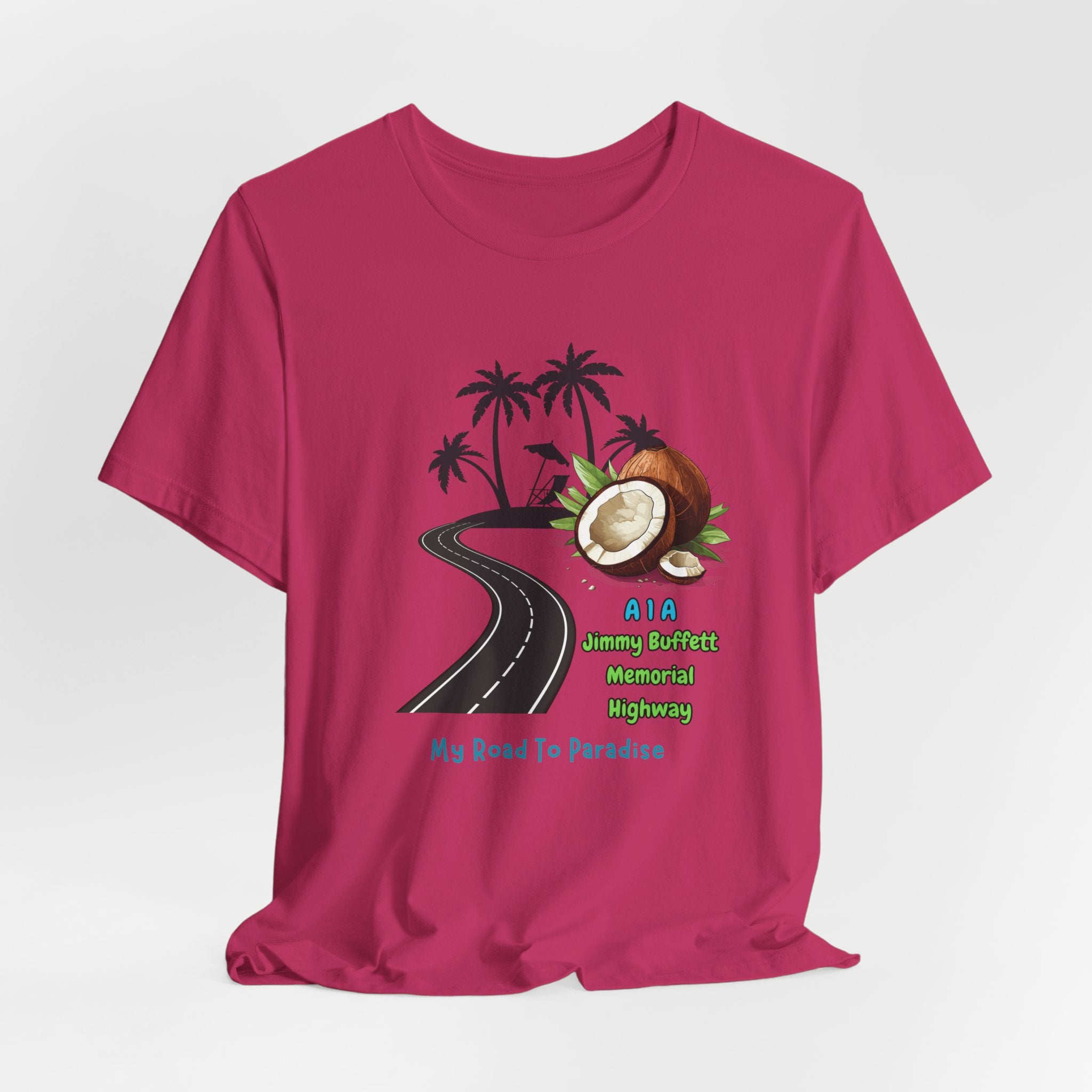 Jimmy Buffett Memorial Highway Road Trip to Paradise Unisex Tee, Summer Vibe Shirt, Gift for Beach Lovers, Casual Travel Top, My Road To Paradise Apparel