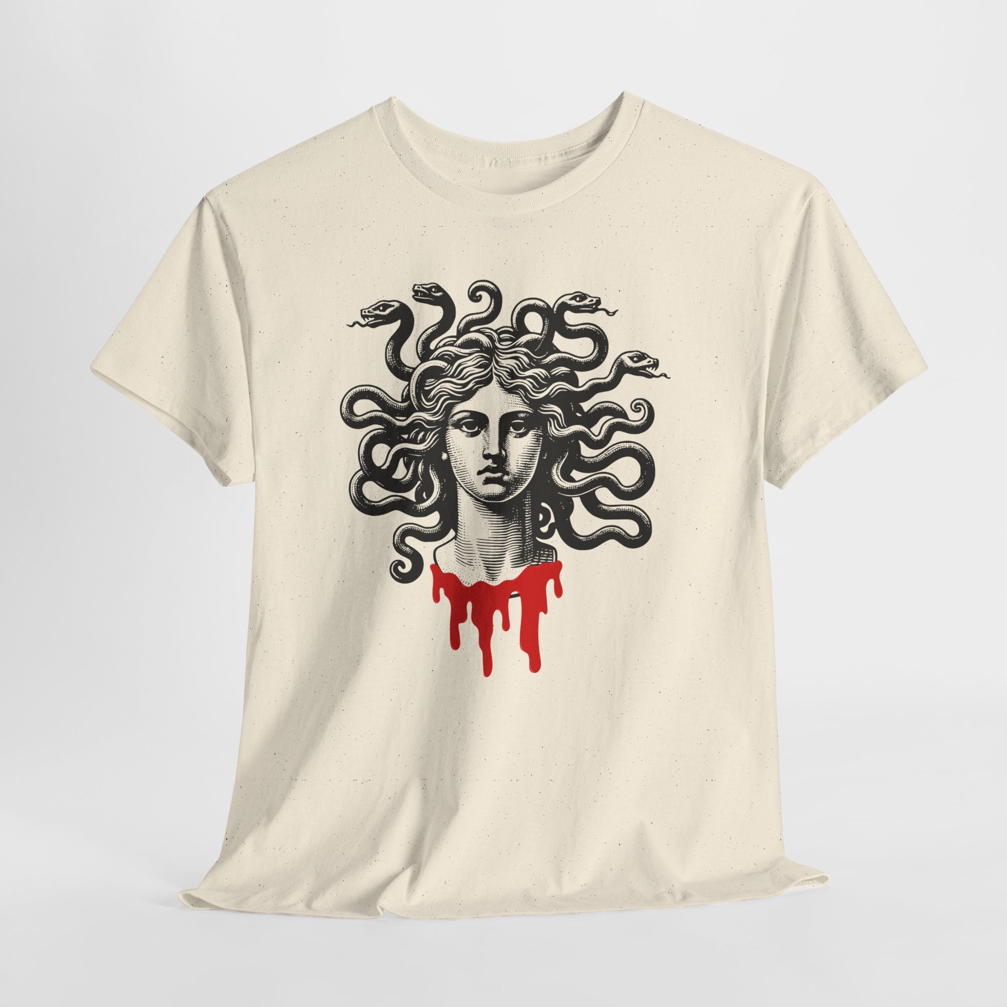 Medusa Graphic Unisex Heavy Cotton Tee - Horror-Inspired Art Shirt