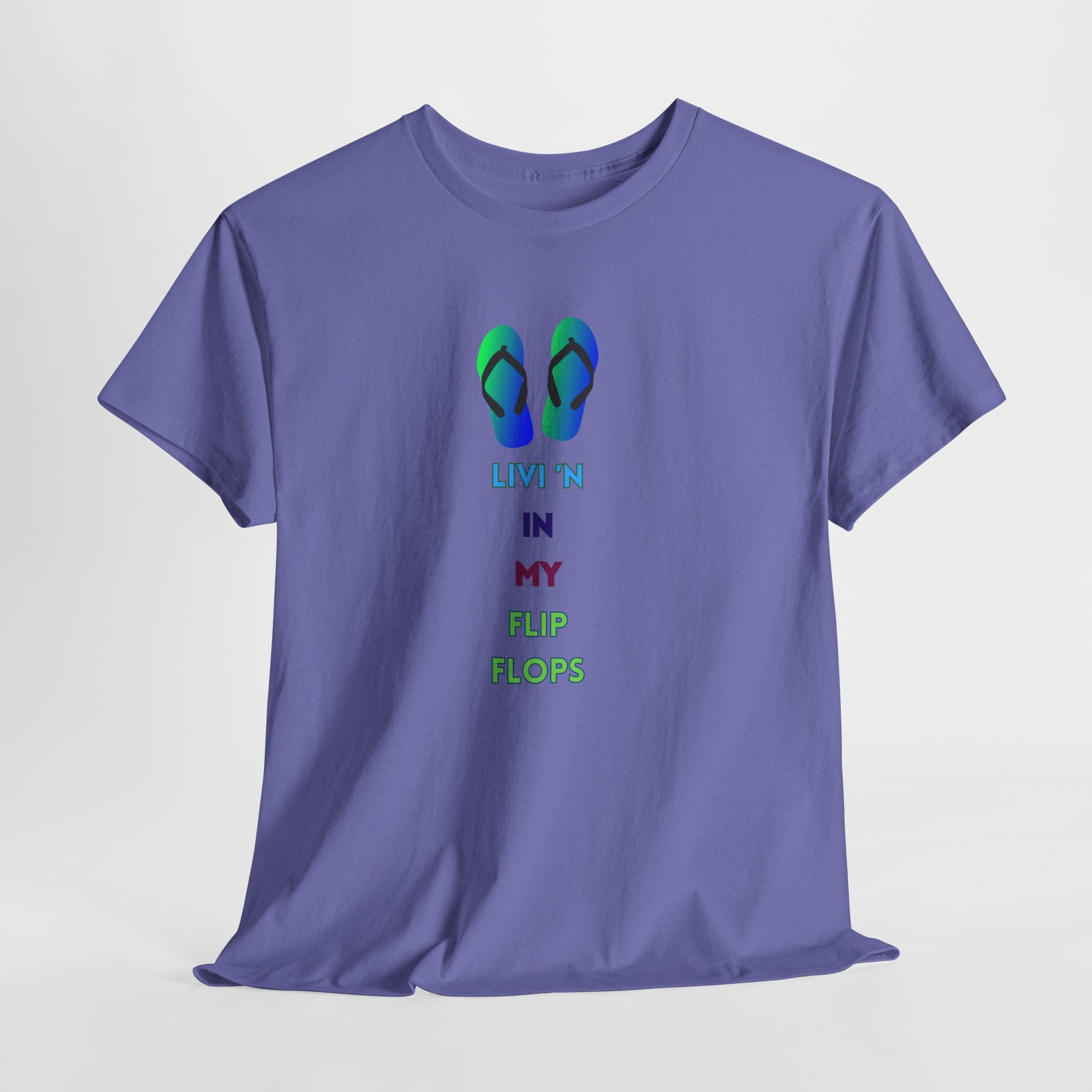 Fun Casual Summer Fun  Livi'n In My Flip Flops - Unisex Heavy Cotton Tee