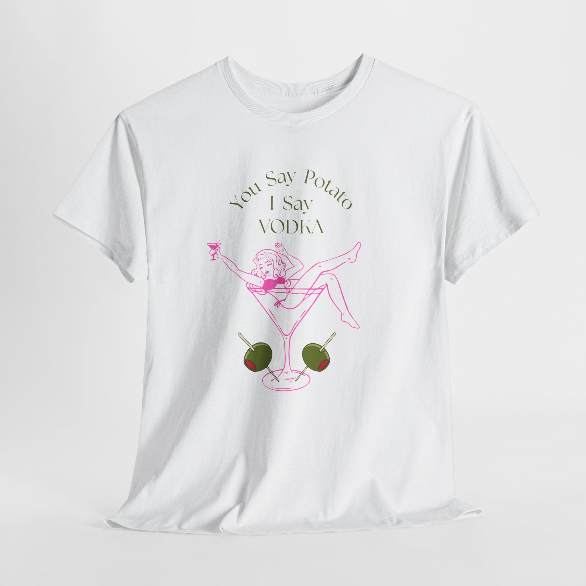 Fun Graphic  Martini Lady Coctail Culture Unisex Heavy Cotton  Tee