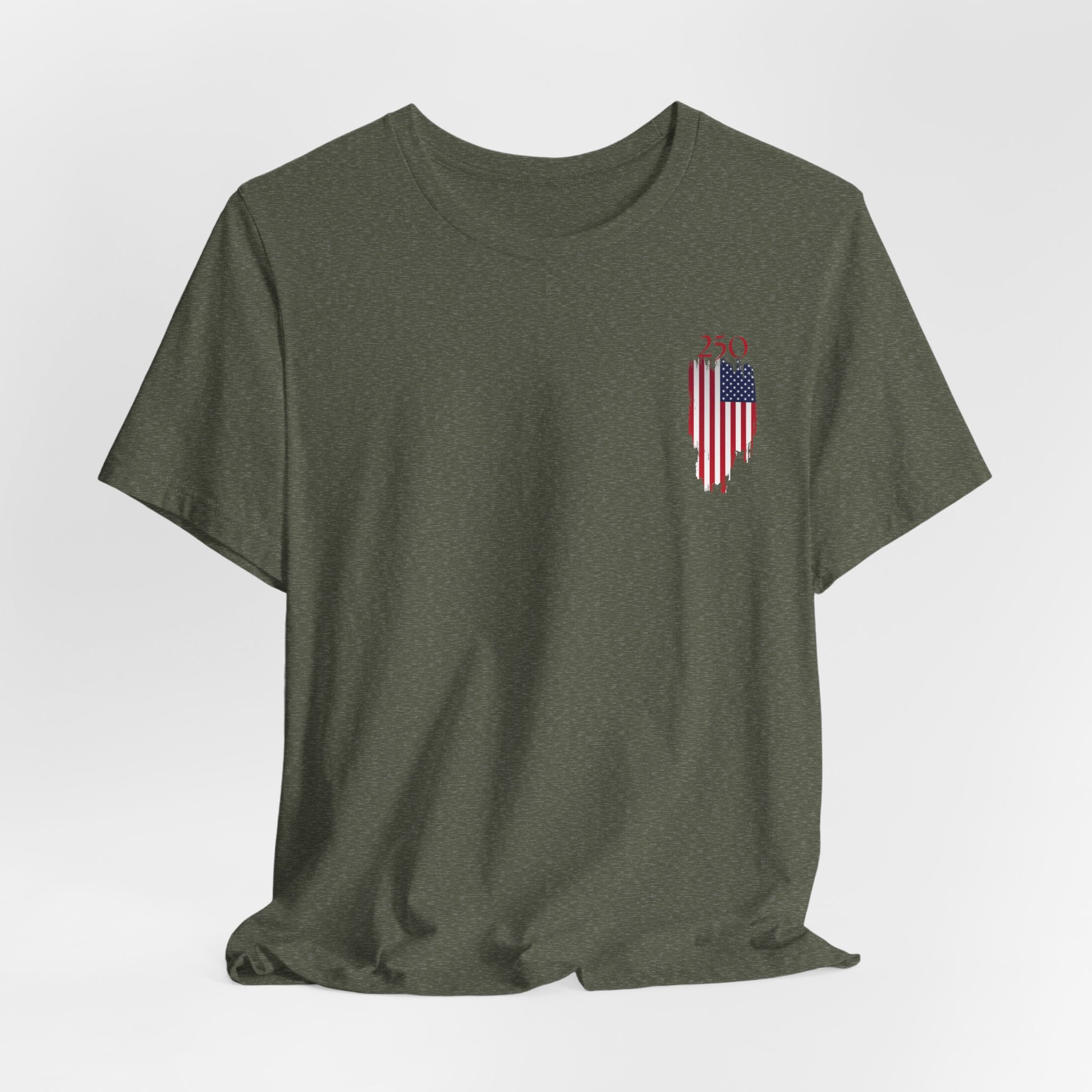 Patriotic 250th Birthday of USA Graphic Tee for Everyday Wear, USA Flag Shirt, Unisex Casual T-Shirt, Summer Style, Ideal for July 4th Celebrations