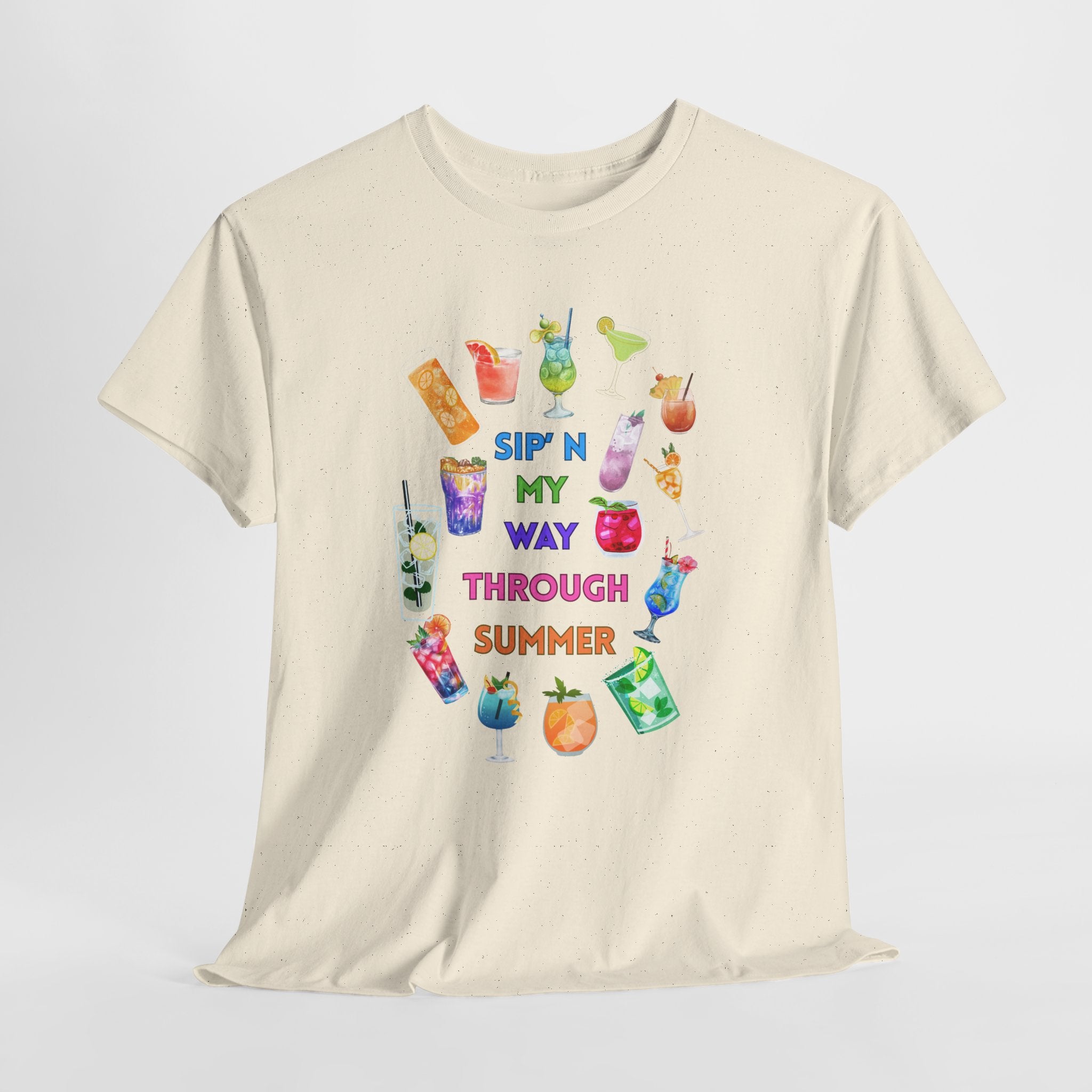 Declare Cocktail Culture at its finest Colorful Summer Unisex Tee - Sip'in My Way Through the Summer