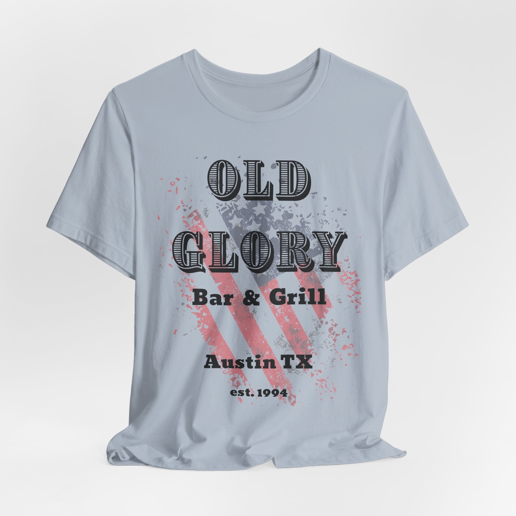 Iconic Austin, TX Bar & Grill  "Old Glory" Unisex Heavy Cotton Tee   Graphic Vintage Flag T Shirt