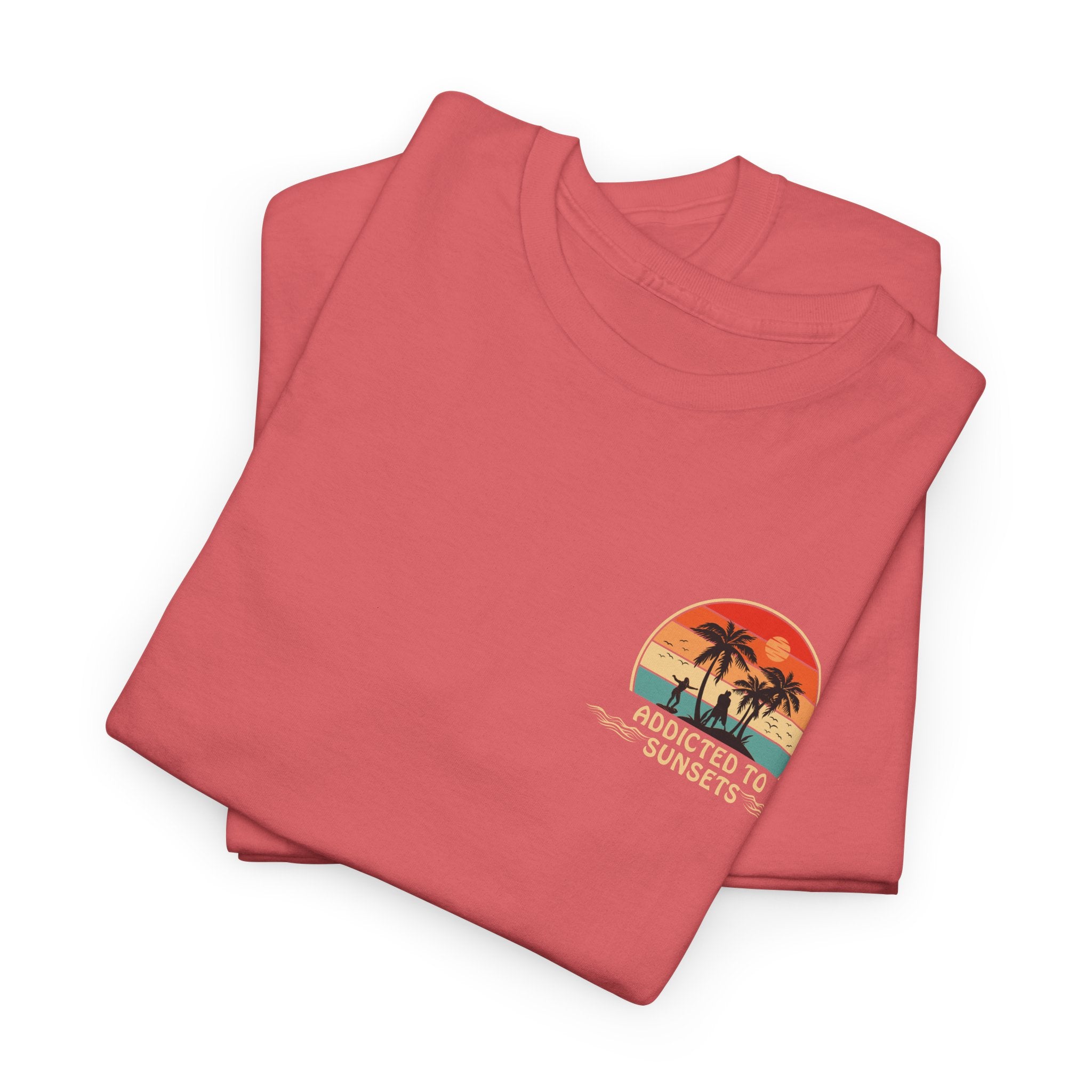 Fun Retro Design Addicted to Sunset  Unisex Tee Shirt