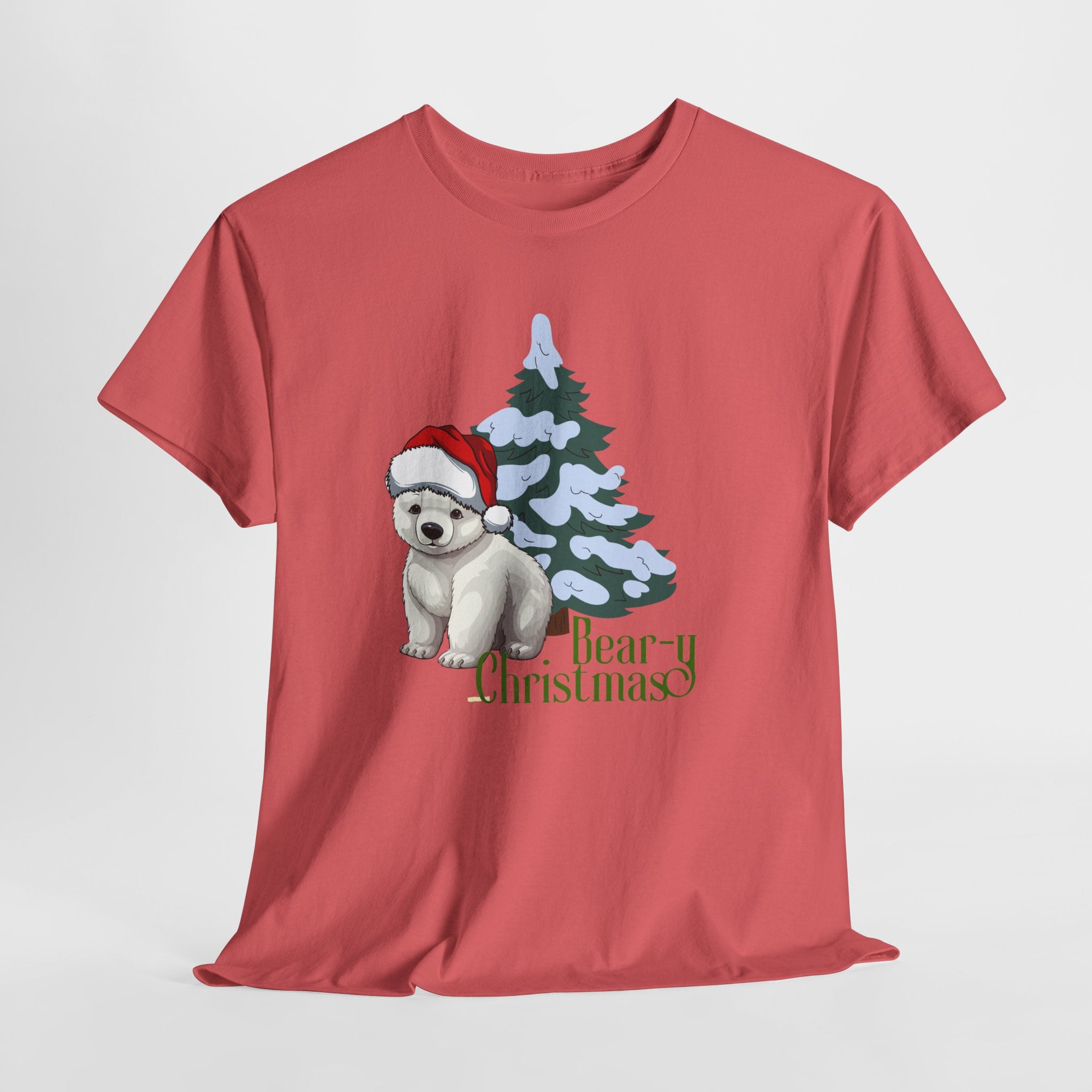 Festive Merry Bear-y Christmas Unisex Heavy Cotton Tee, LGBTQIA+ Community Fun