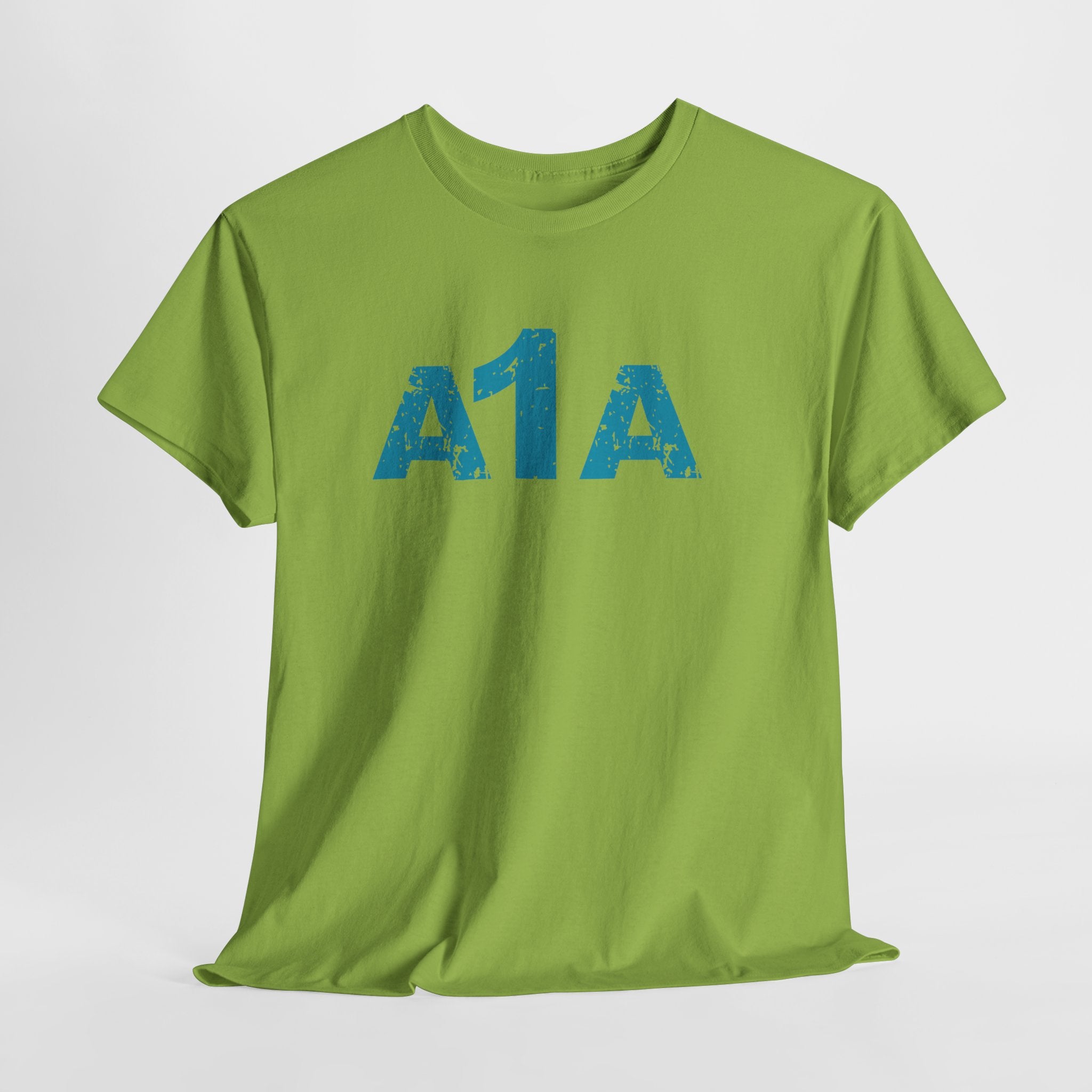 Headin Down The Coast on A1A Retro Beach Unisex Heavy Cotton T‑Shirt — Vintage Florida Highway Nautical Tee
