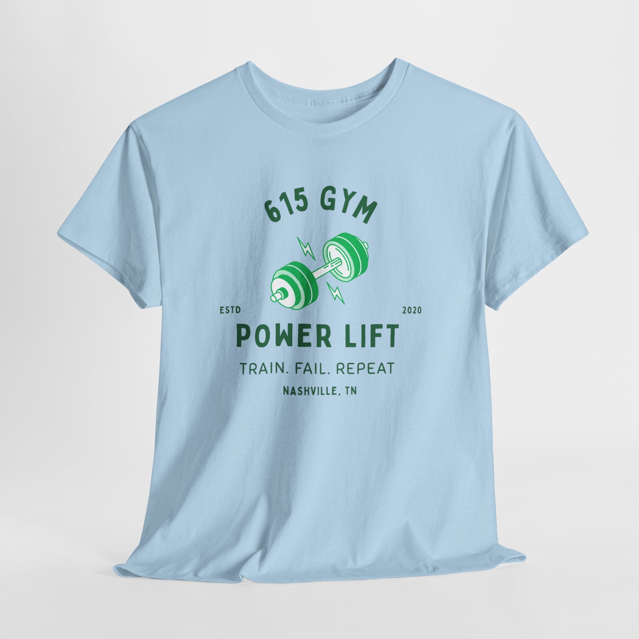 615 Gym Power Lift Nashville, TN  Classic workout gym Unisex Cotton Tee - Workout with Nashville's Popular 615 Gym Design