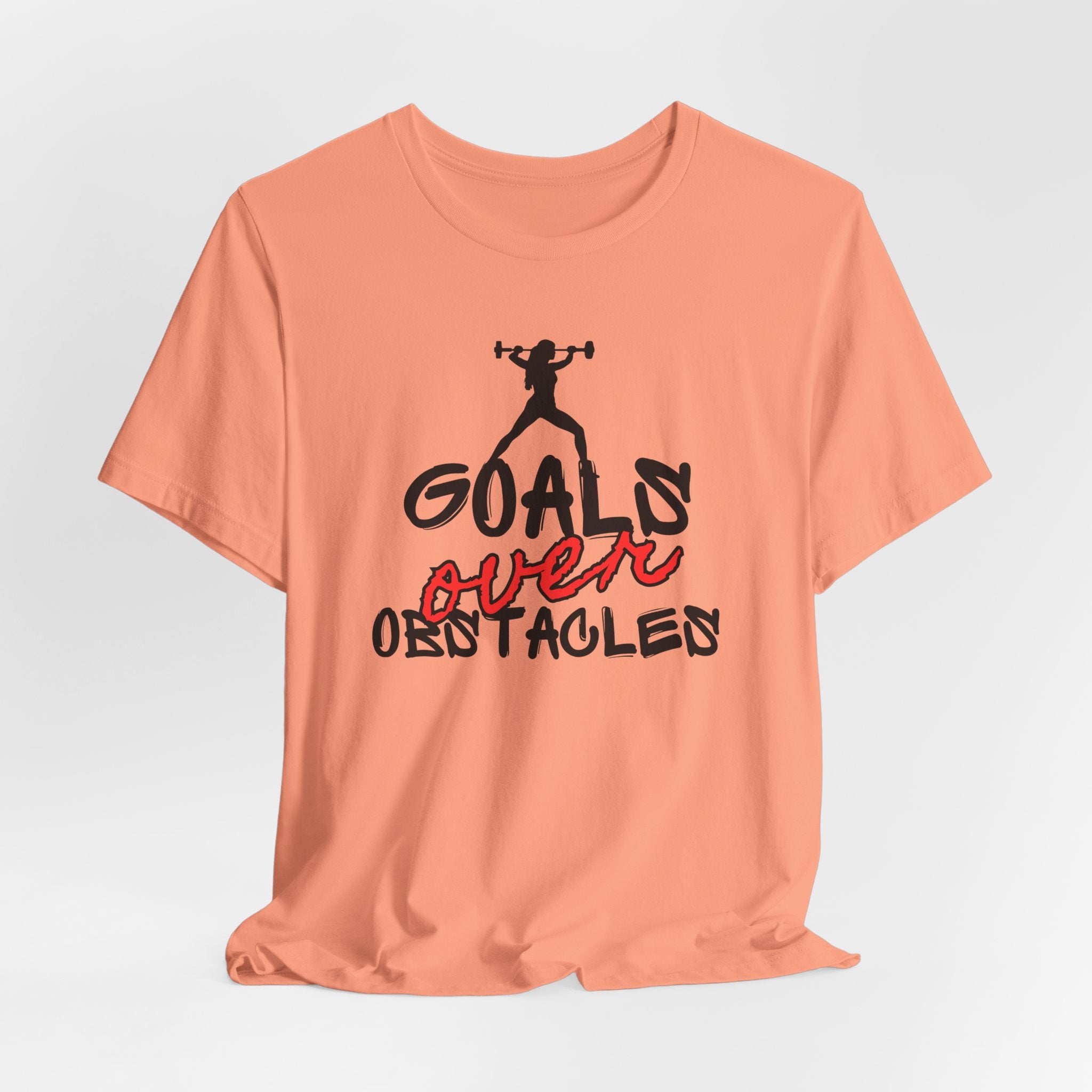 Motivational Fitness Tee - Goals Over Obstacles Shirt, Workout Top, Gym Apparel, Inspirational T-Shirt, Fitness Gift