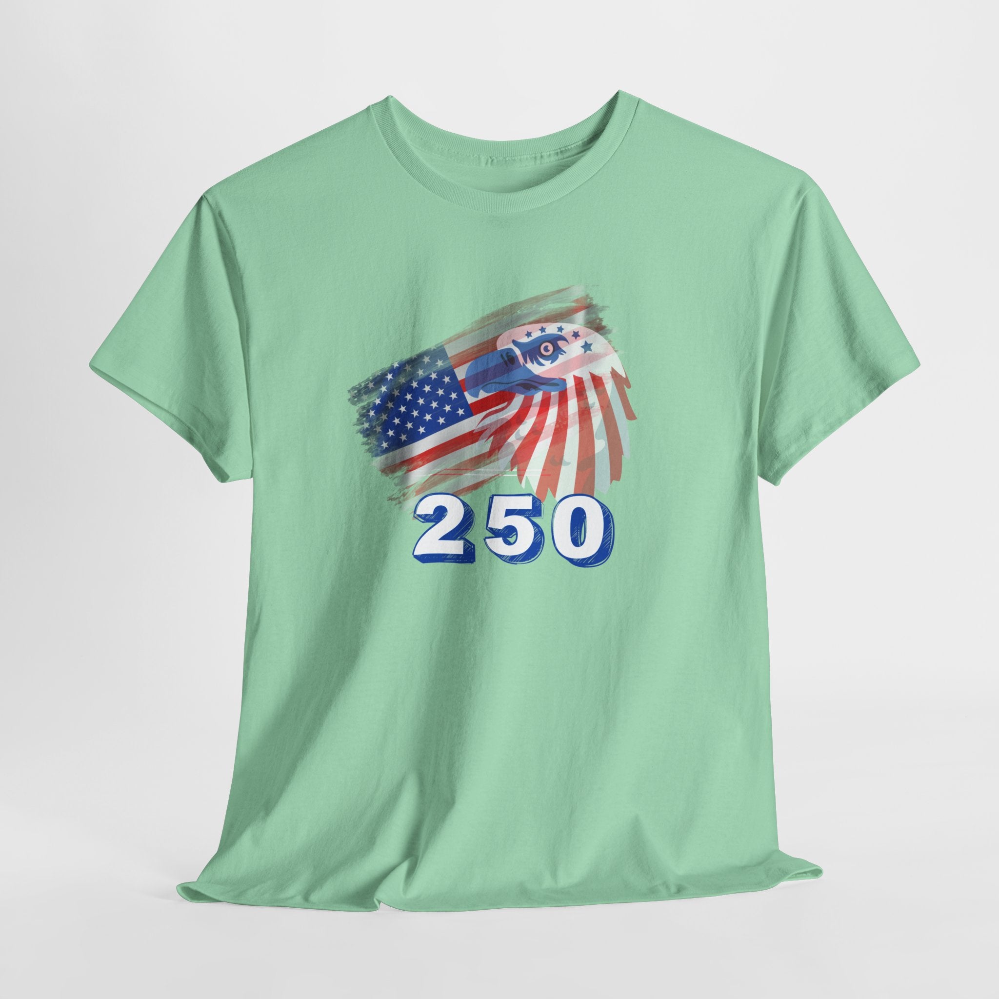 Patriotic 250 Birthday Graphic Tee, USA Flag T-Shirt, Americana Unisex Cotton Shirt, Independence Day Apparel, 250 Year Celebration Top