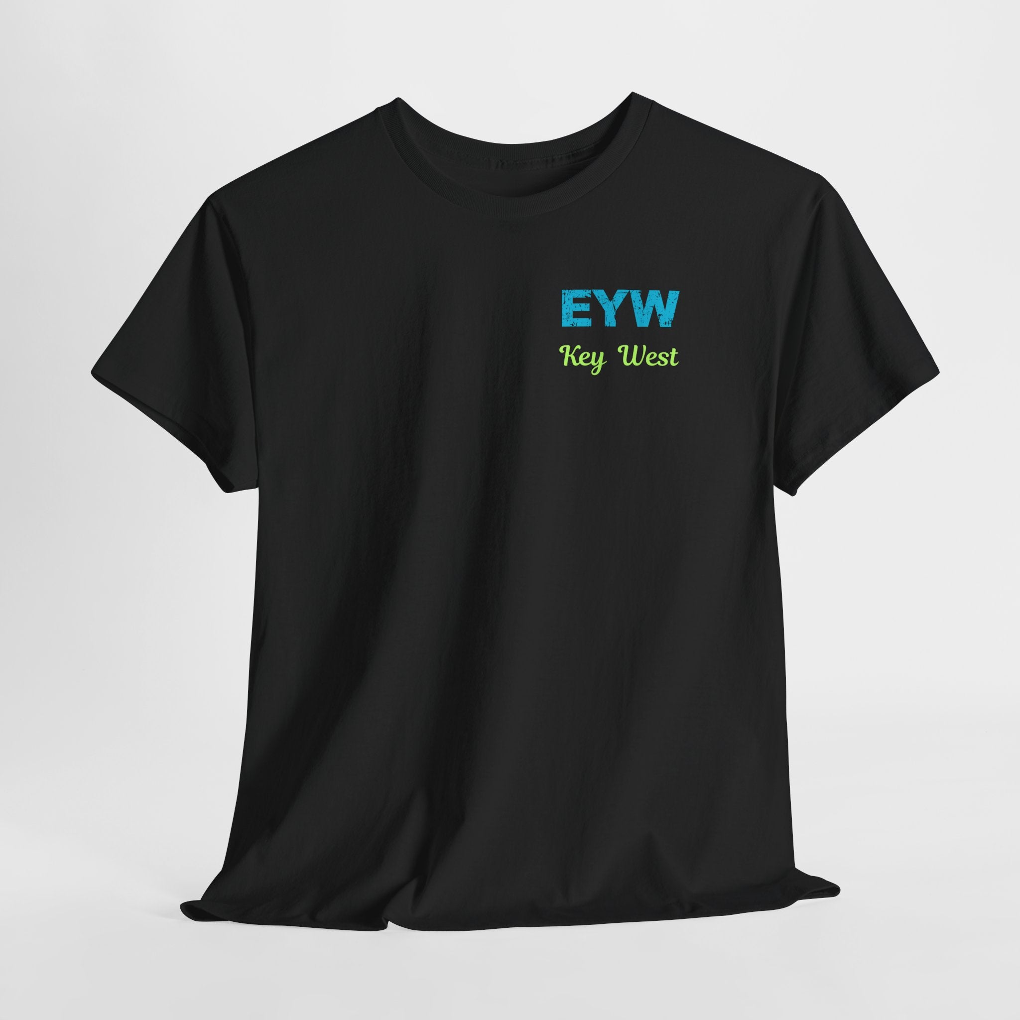 EYW Key West International Airport Vibes Unisex Heavy Cotton Tee — Vintage Distressed Lettering Florida T‑Shirt
