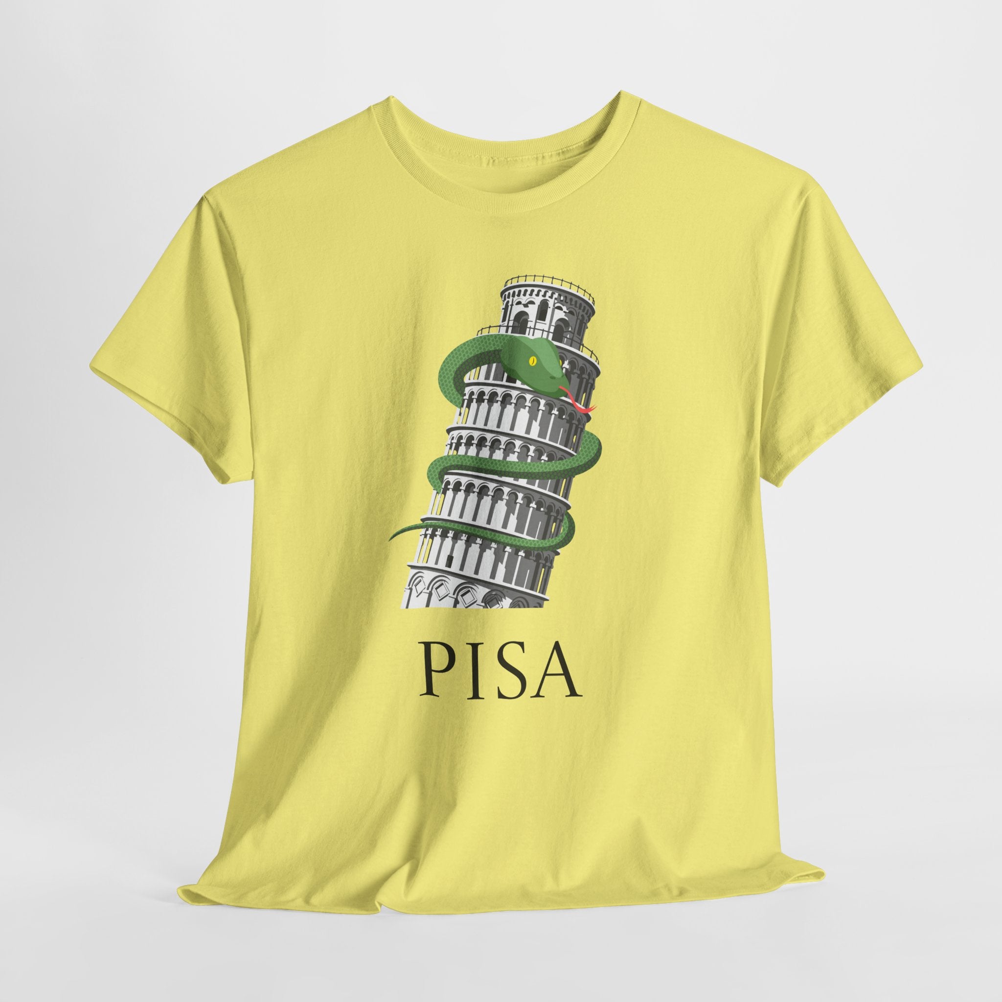 Fun Tower of Pisa Graphic Unisex Heavy Cotton Tee - Fun Graphic Design