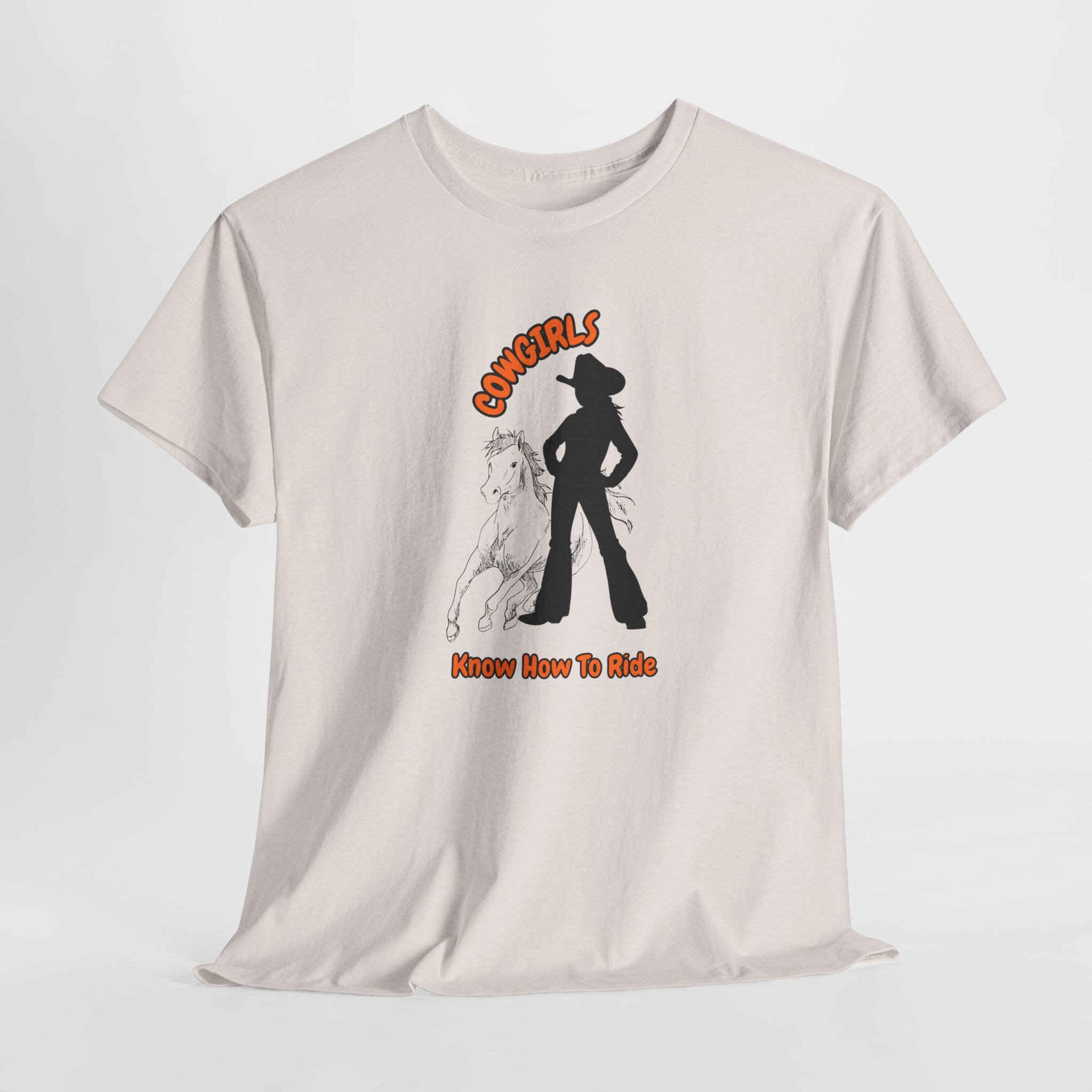 Fun Cowgirls Know How To Ride Unisex Heavy Cotton Tee, Perfect Casual Bar-Saloon Wear