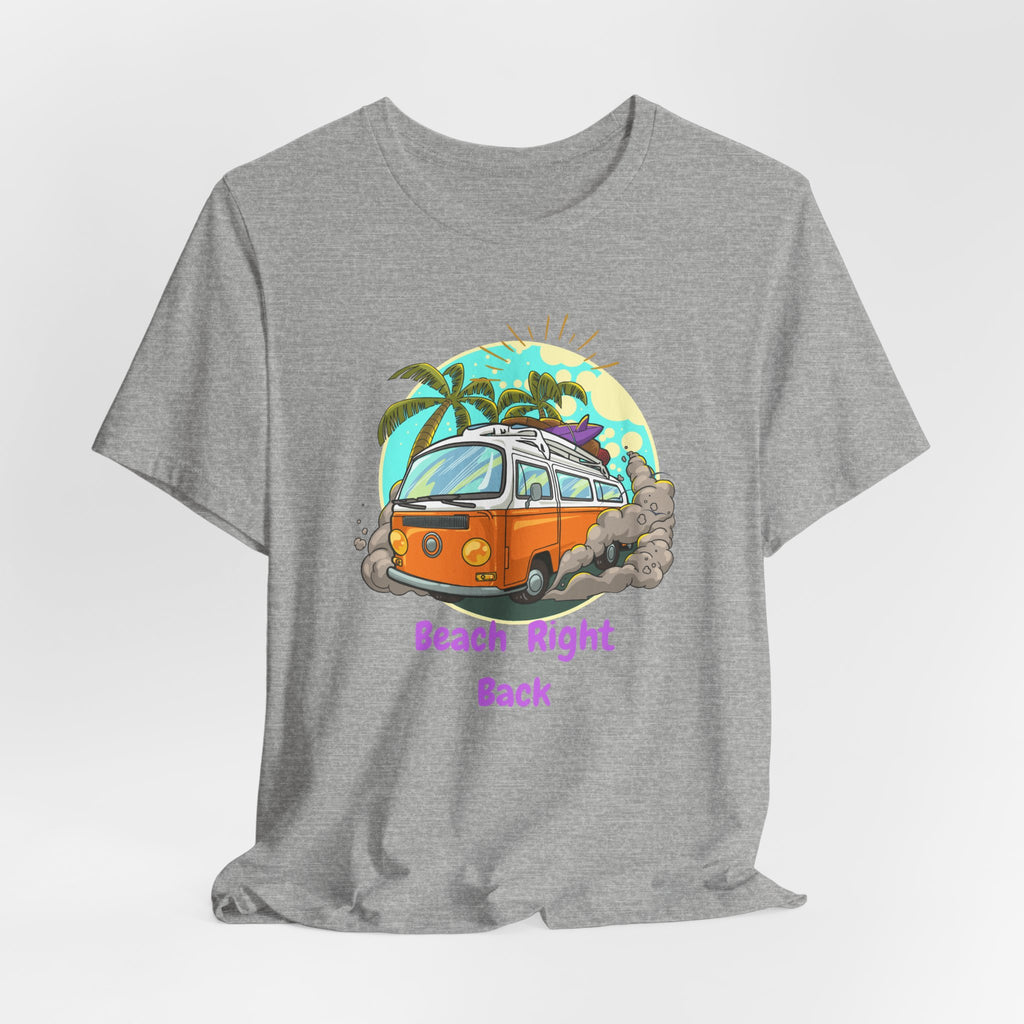 Retro VW Bus Beach Right Back Unisex Heavy Cotton Tee Shirt Design, Summer Shirt, Travel Tee, Casual Wear, Vacation Gift, Beach Holiday Clothing