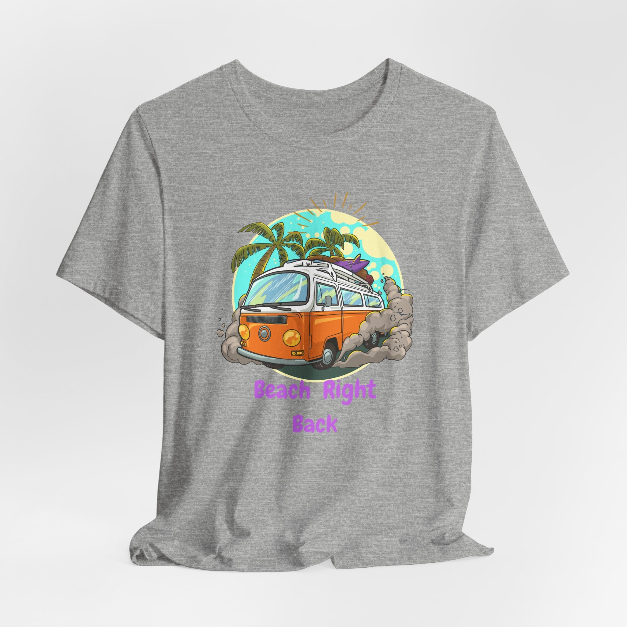 Retro VW Bus Beach Right Back Unisex Heavy Cotton Tee Shirt Design, Summer Shirt, Travel Tee, Casual Wear, Vacation Gift, Beach Holiday Clothing