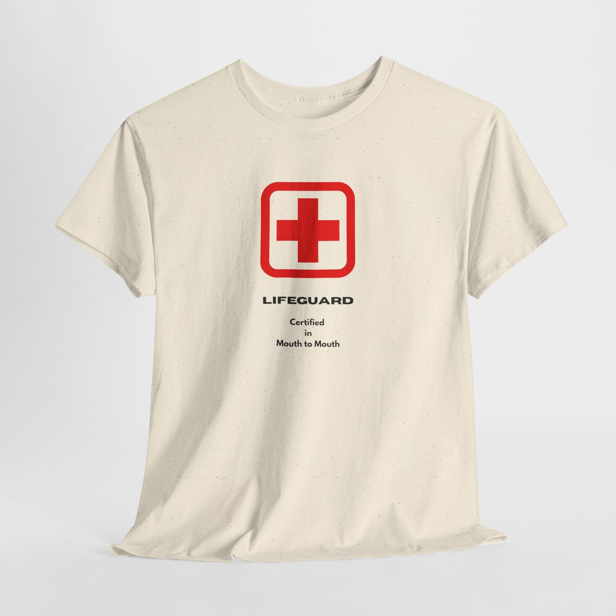Fun Flirty Lifeguard Unisex Heavy Cotton Tee — Certified in Mouth to Mouth Graphic T-Shirt