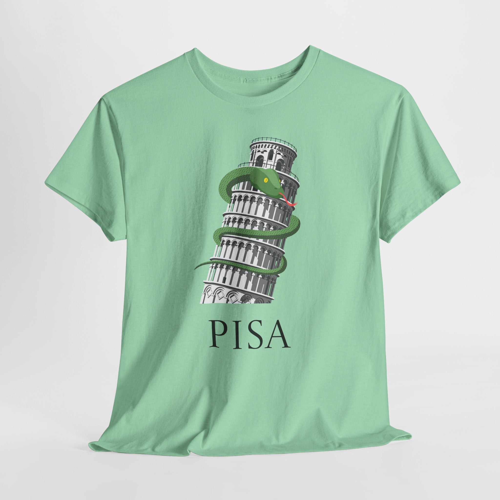 Fun Tower of Pisa Graphic Unisex Heavy Cotton Tee - Fun Graphic Design