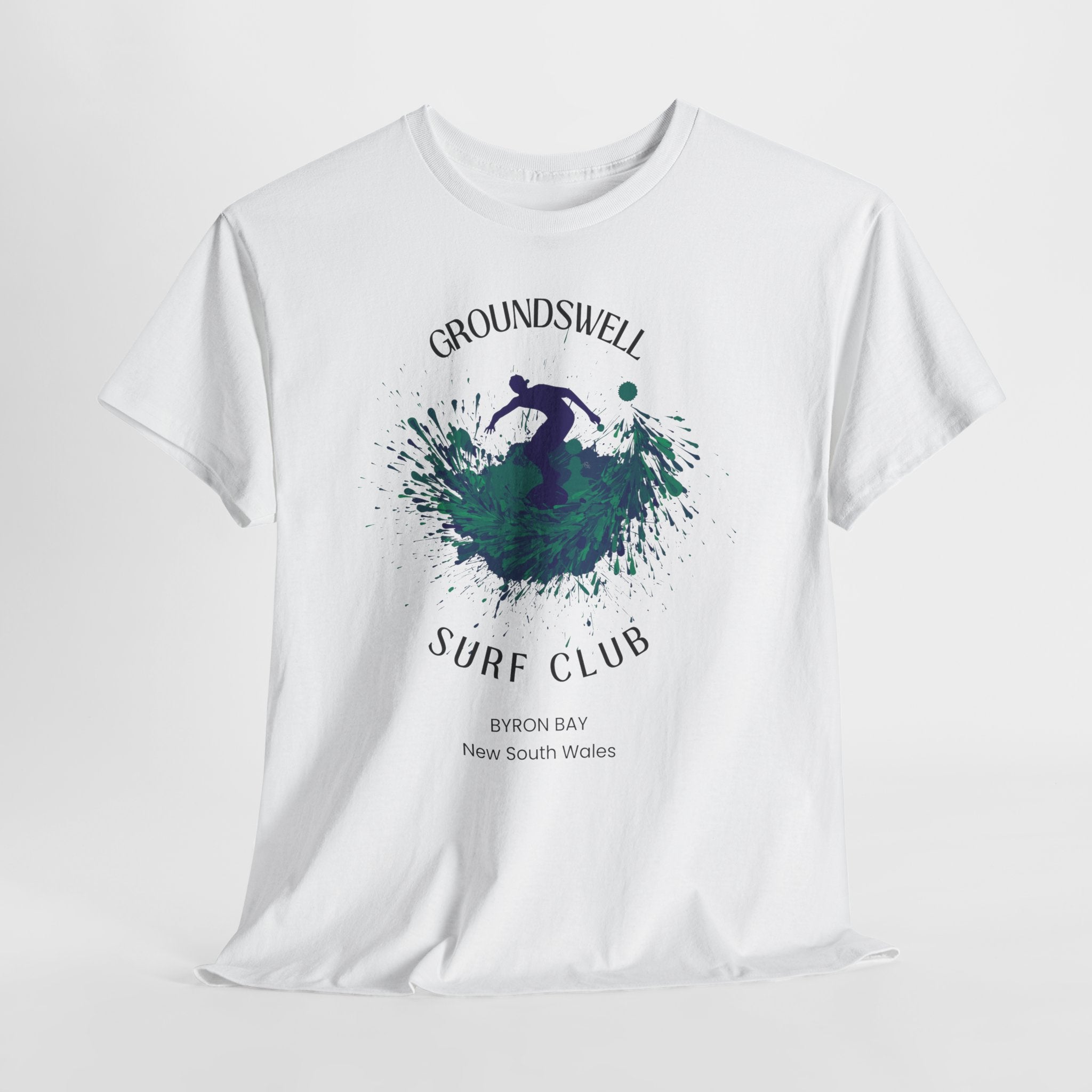 Groundswell Surf Club Byron Bay Australia unisex Tee Shirt workouts, travel, surfers paradise