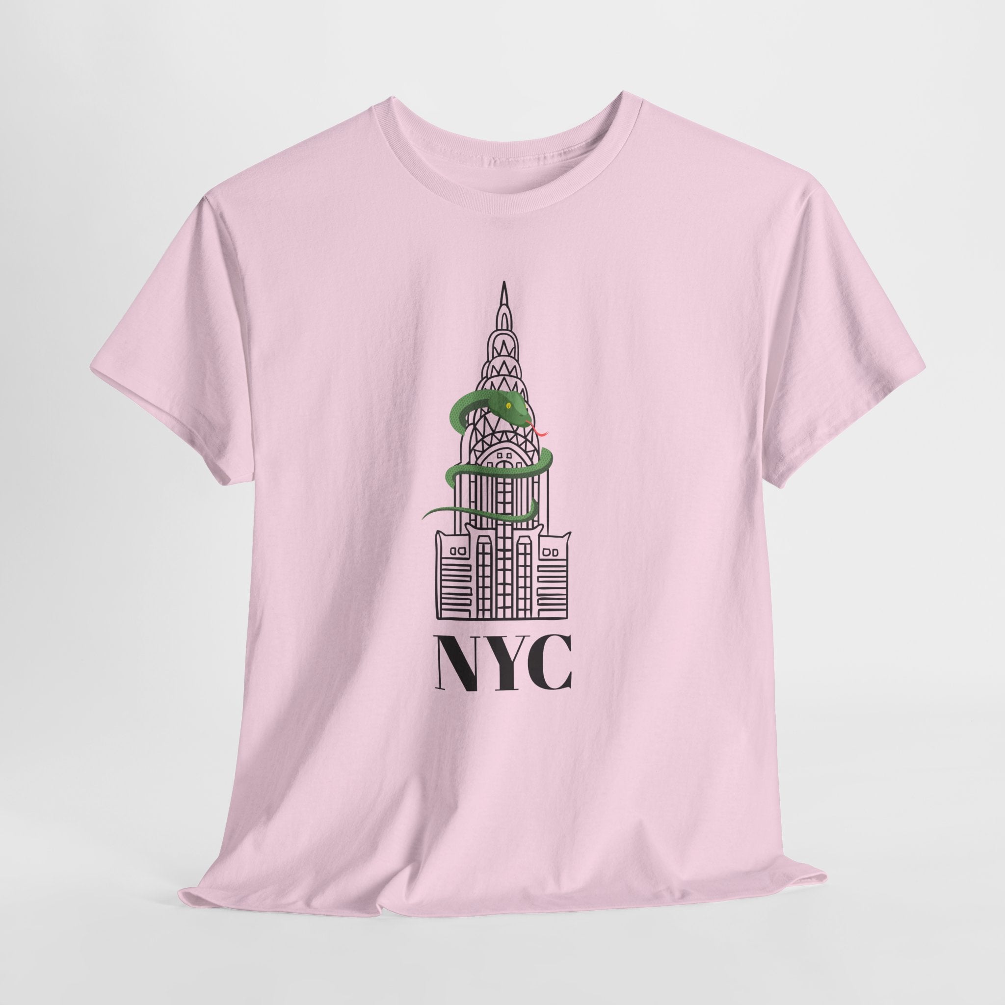 Ouirky and Fun NYC Chrysler Building  Graphic Unisex Heavy Cotton Tee Shirt