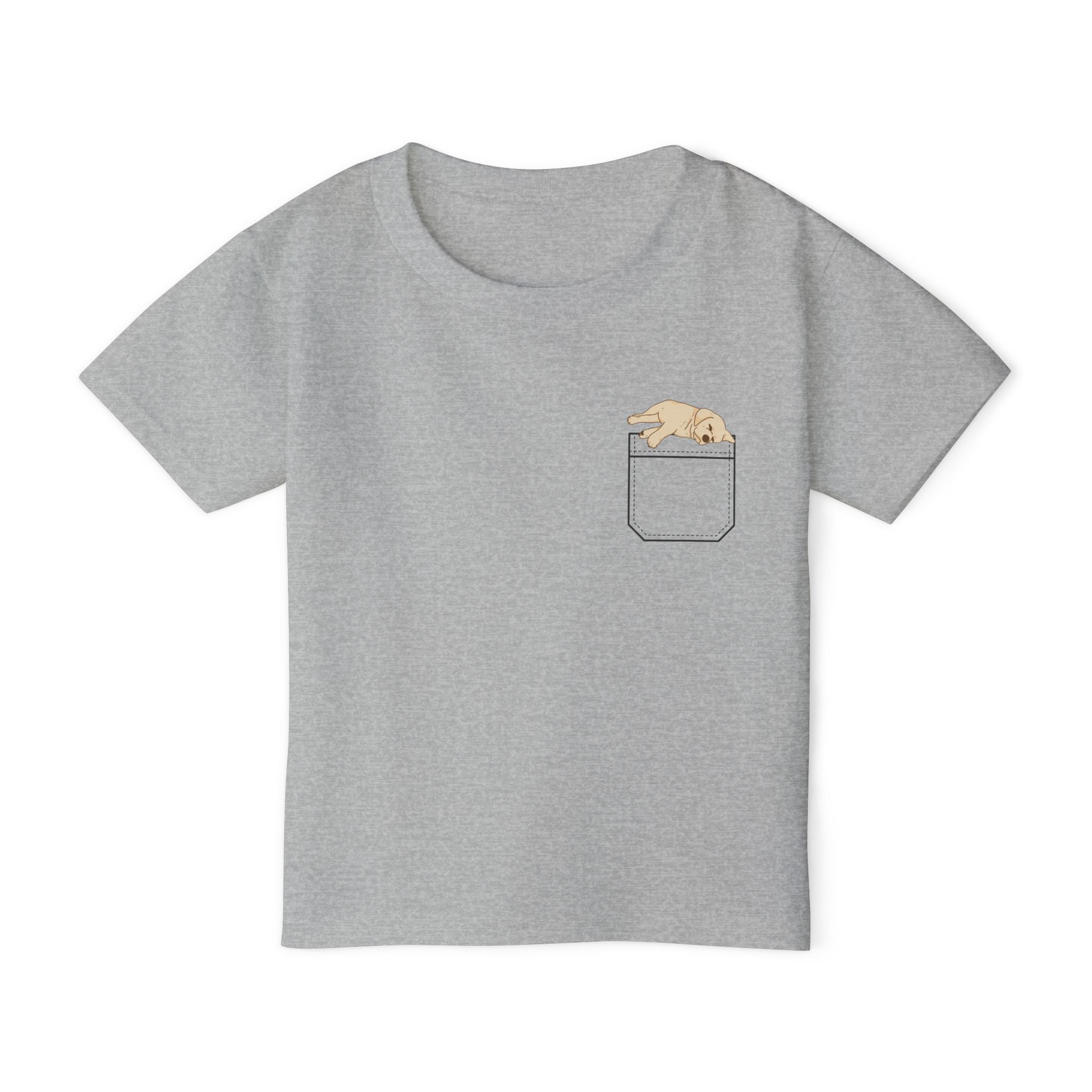 Cute Pocket Pets (Dog) Toddler Unisex heavy Cotton T-shirt.  The Shirt Does Not Have a Pocket.  The Pocket is part of the Design