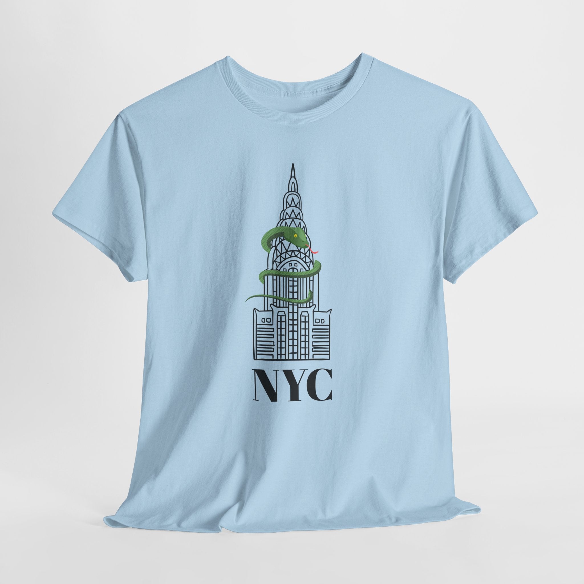 Ouirky and Fun NYC Chrysler Building  Graphic Unisex Heavy Cotton Tee Shirt