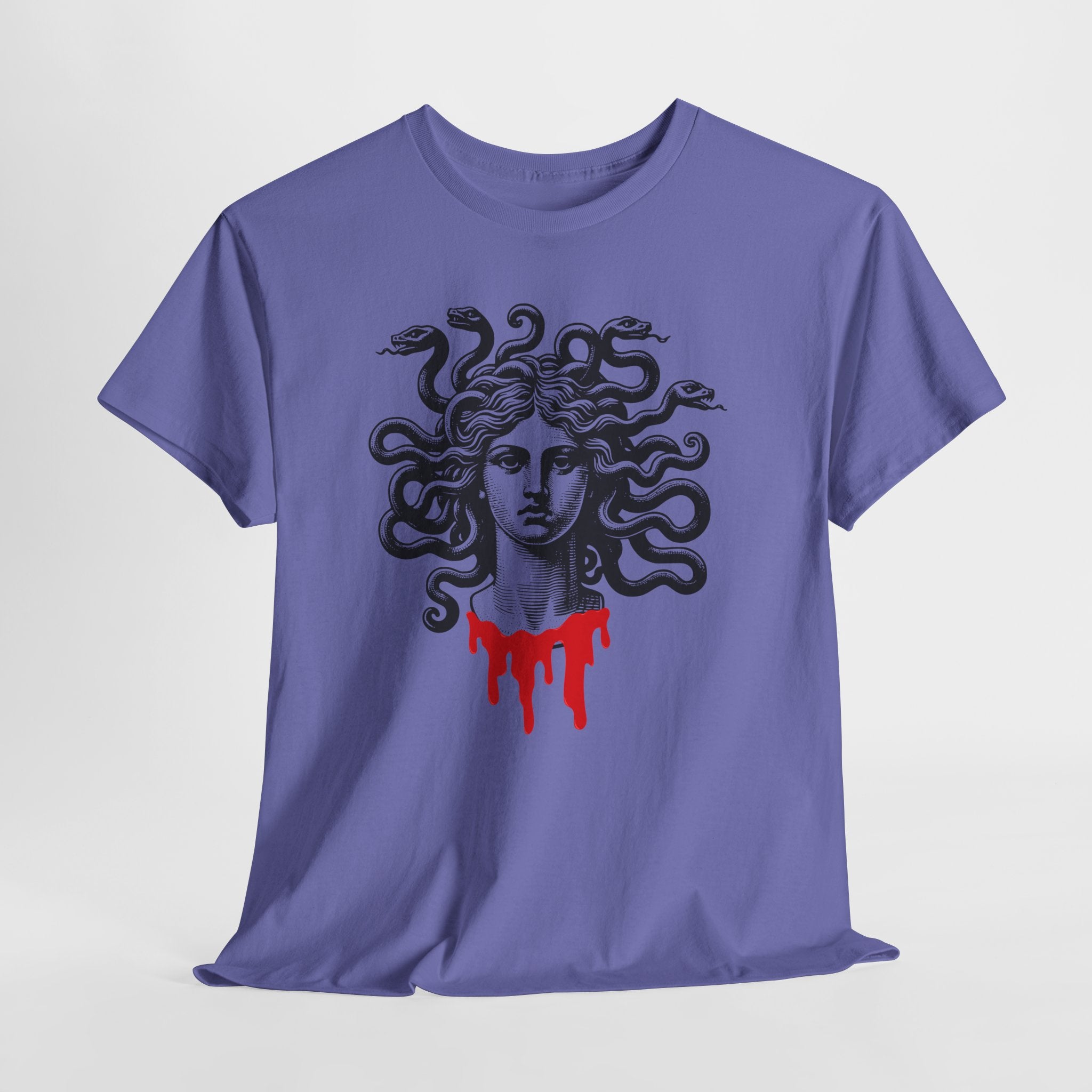 Medusa Graphic Unisex Heavy Cotton Tee - Horror-Inspired Art Shirt