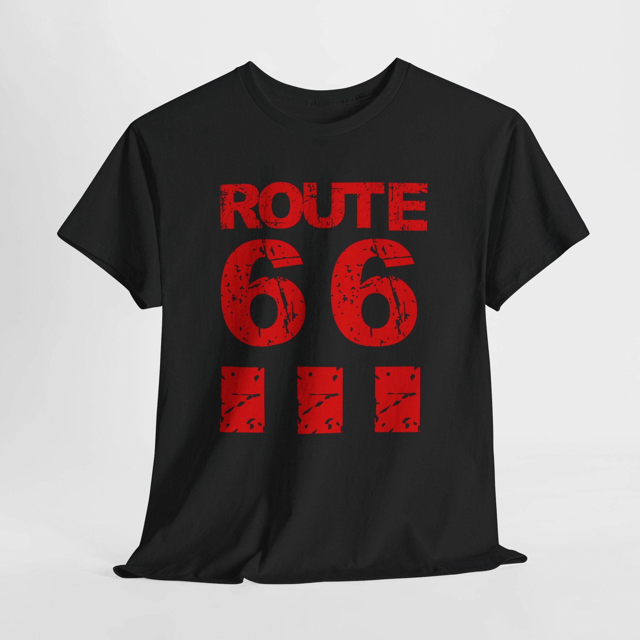 Route 66 Vintage Graphic Unisex Heavy Cotton Tee – Retro Distressed Road Trip T‑Shirt