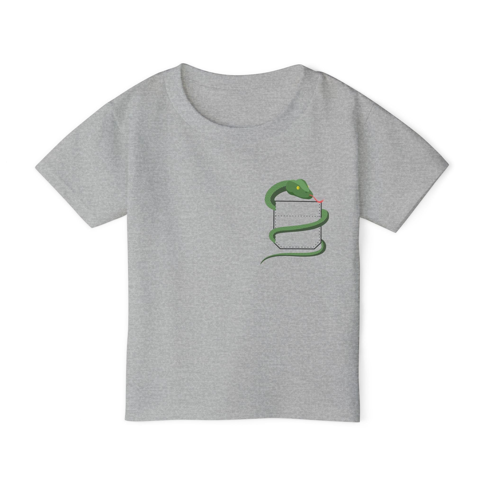 Cute Pocket Pet (Snake) Unisex Heavy Cotton Toddler T-Shirt  The shirt does NOT have a Pocket.  The Pocket is part of the Artwork
