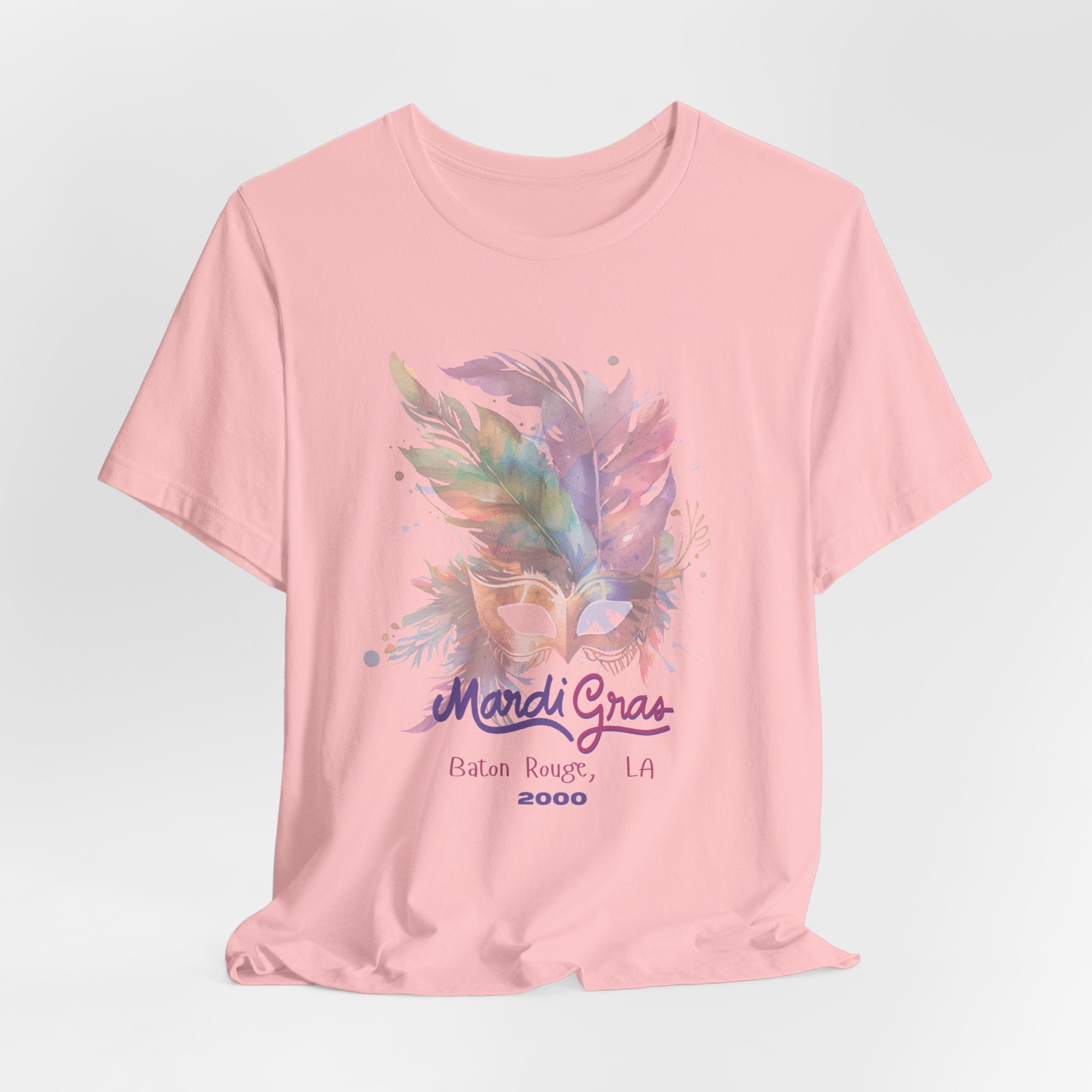 Vintage 2000 Baton Rouge LA Mardi Gras Celebration Tee, Unisex Party T-Shirt, Festival Apparel, Gift for Mardi Gras, Colorful Graphic Tee