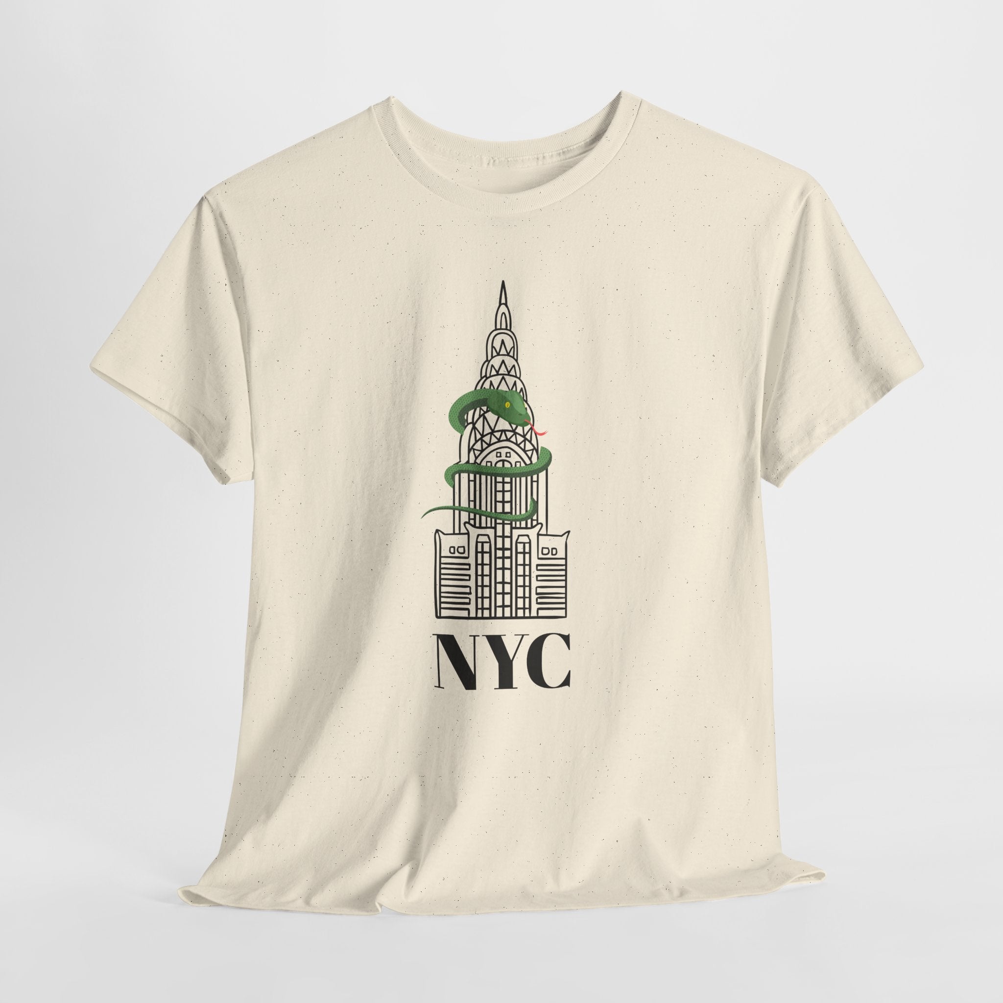 Ouirky and Fun NYC Chrysler Building  Graphic Unisex Heavy Cotton Tee Shirt