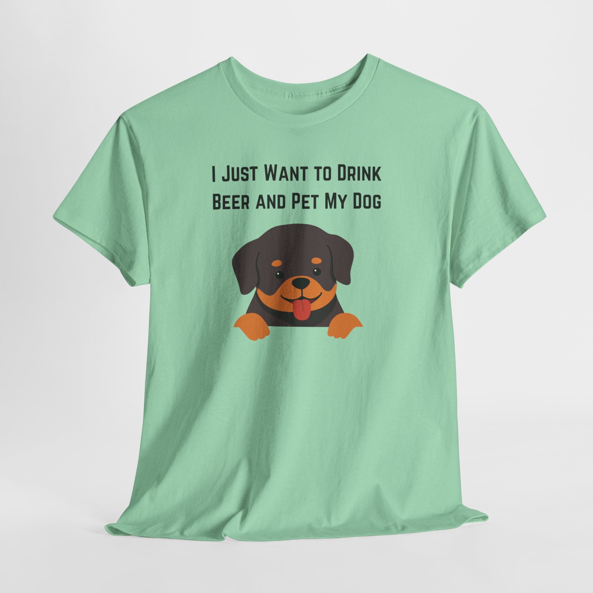 Funny Dog Lover Unisex Heavy Cotton Tee Shirt, Pet Owner Gift T-Shirt, Beer Enthusiast Top, Cute Dog Shirt, Casual Everyday Wear