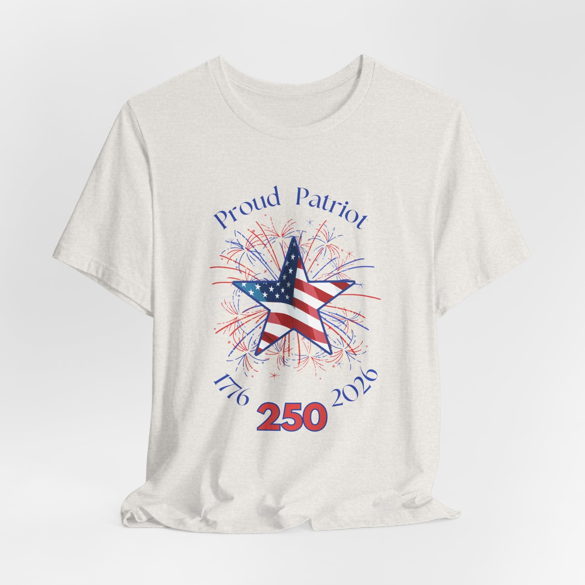Patriotic Fireworks  Celebrate Americas 250th Birthday Short Sleeve Unisex Tee, Celebrate Freedom, July 4th Shirt, Proud Patriot Tee, Unisex Independence Day Top, Festive Casual Wear