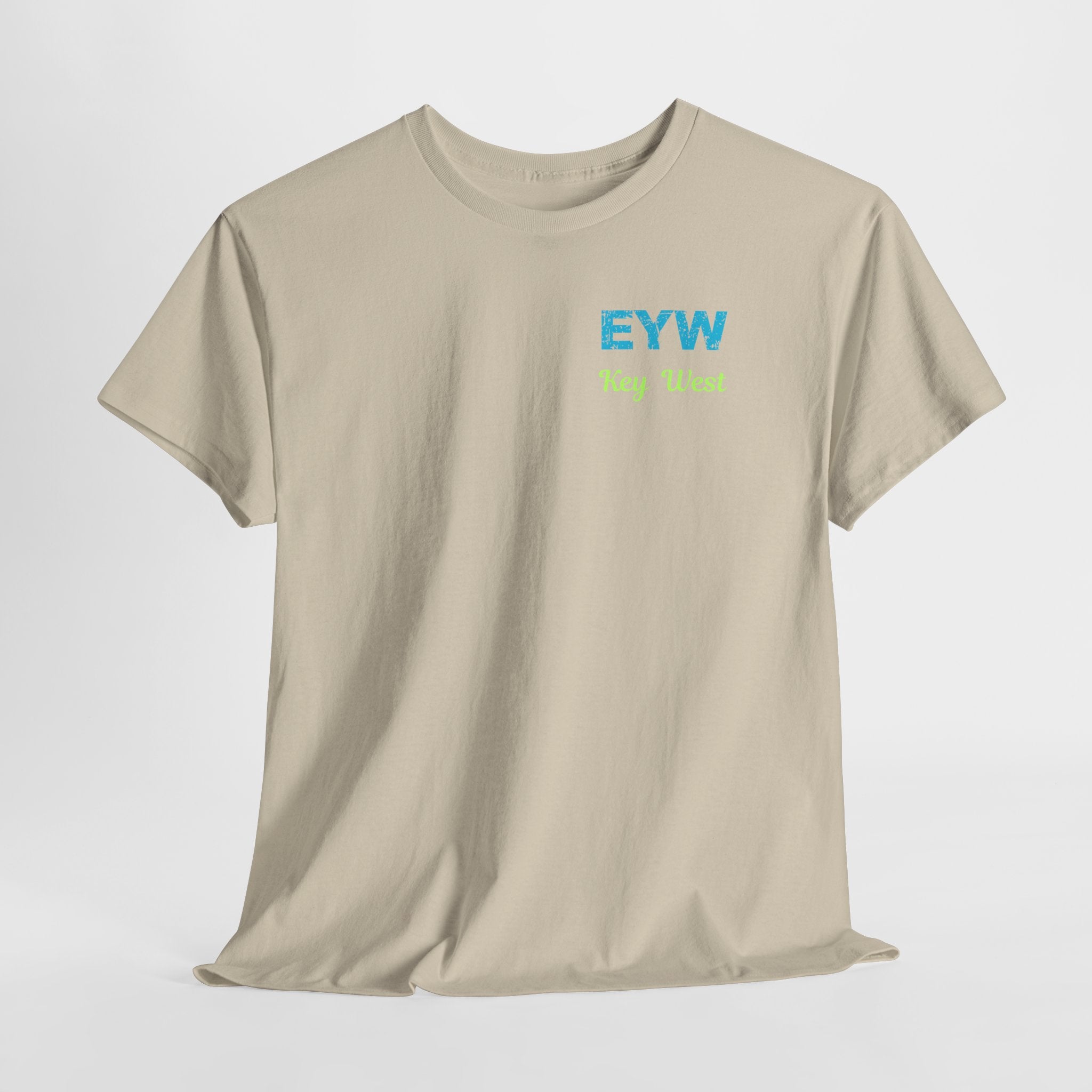 EYW Key West International Airport Vibes Unisex Heavy Cotton Tee — Vintage Distressed Lettering Florida T‑Shirt