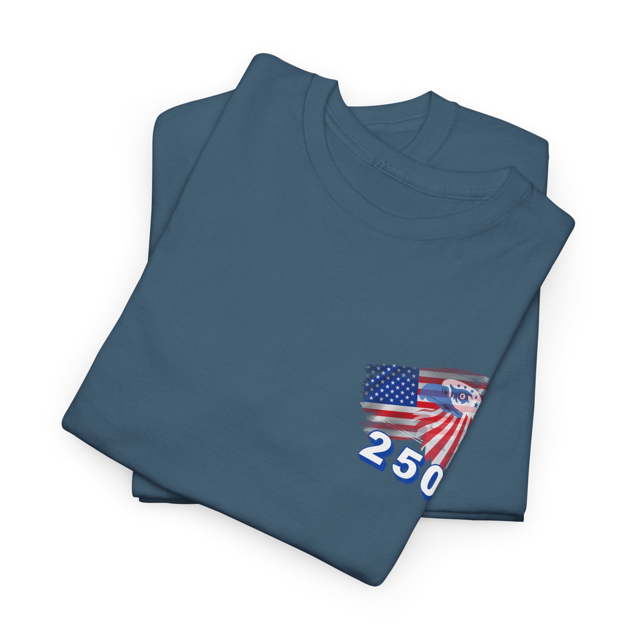 250 Birthday Patriotic Graphic Tee, Unisex Heavy Cotton Shirt, Fourth of July Wear, Independence Day Gift, Casual Everyday Shirt, Comfortable Cotton Tee