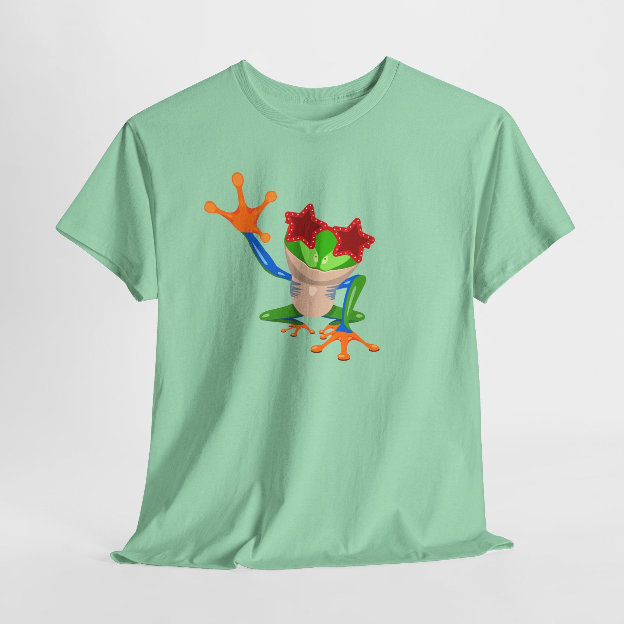 Fun Rocket Man Tree Frog Unisex Heavy Cotton Tee - Fun, Quirky Apparel for Nature Lovers, Gift for Kids and Adults, Summer Casual Wear, [...]