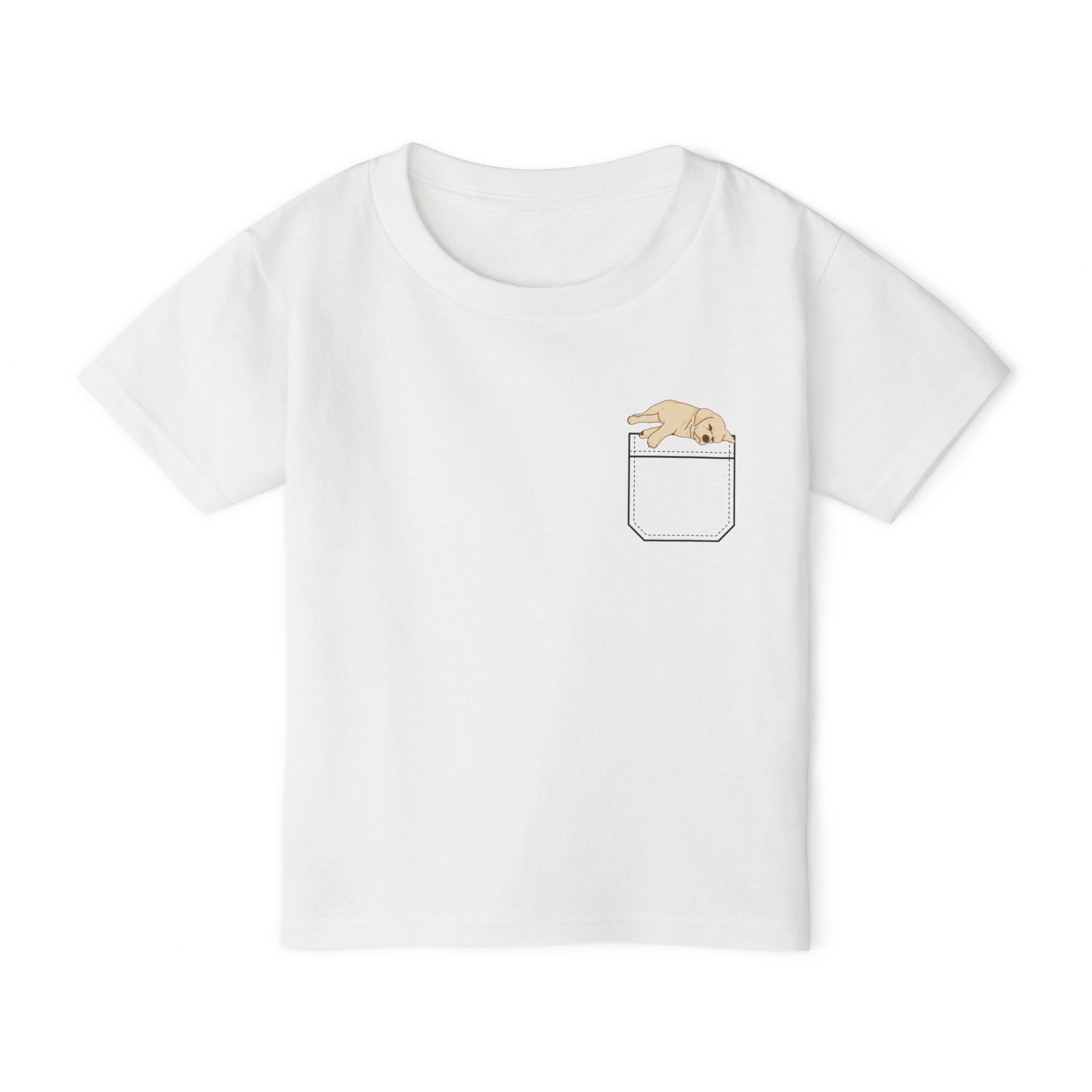 Cute Pocket Pets (Dog) Toddler Unisex heavy Cotton T-shirt.  The Shirt Does Not Have a Pocket.  The Pocket is part of the Design