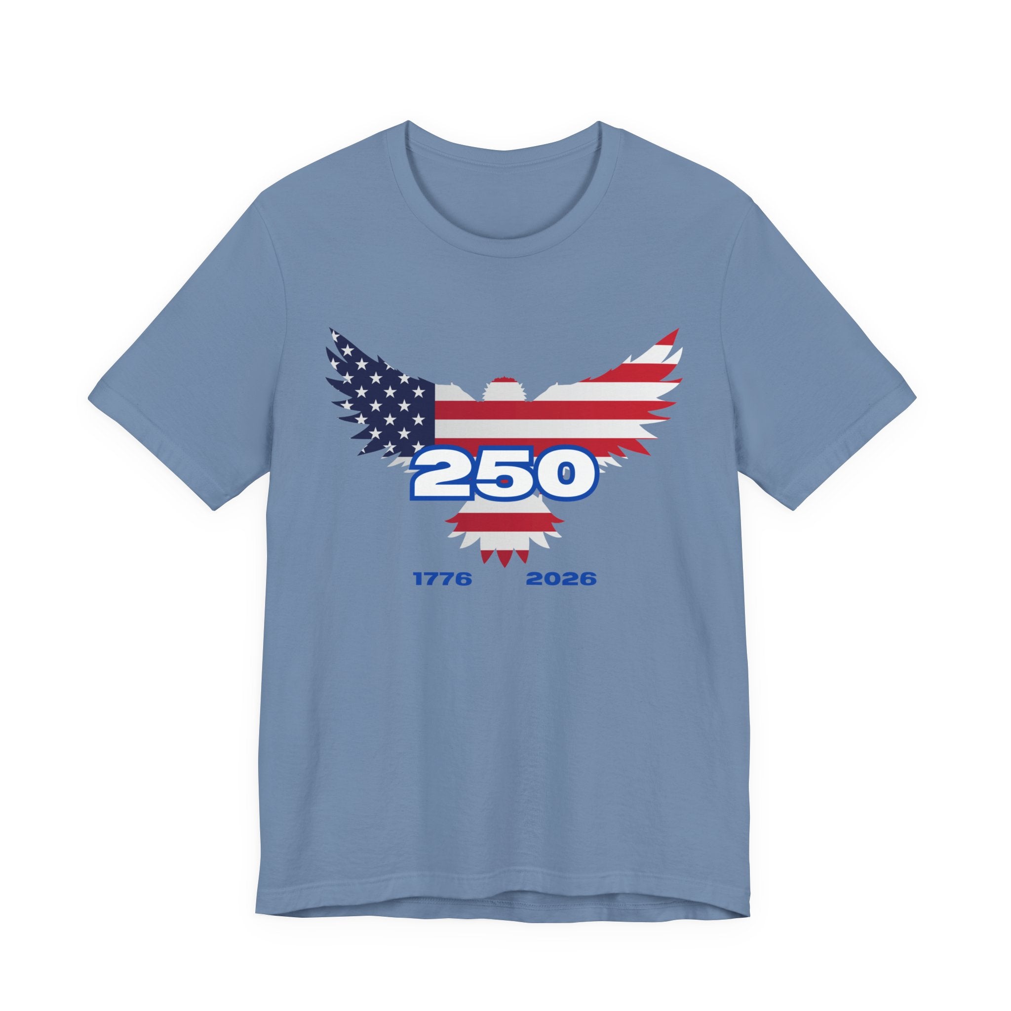 Patriotic Eagle  250th USA Birthday Graphic Tee, Unisex USA Independence Day Shirt, 250th Anniversary Apparel, American Pride T-Shirt, Fourth of July Outfit
