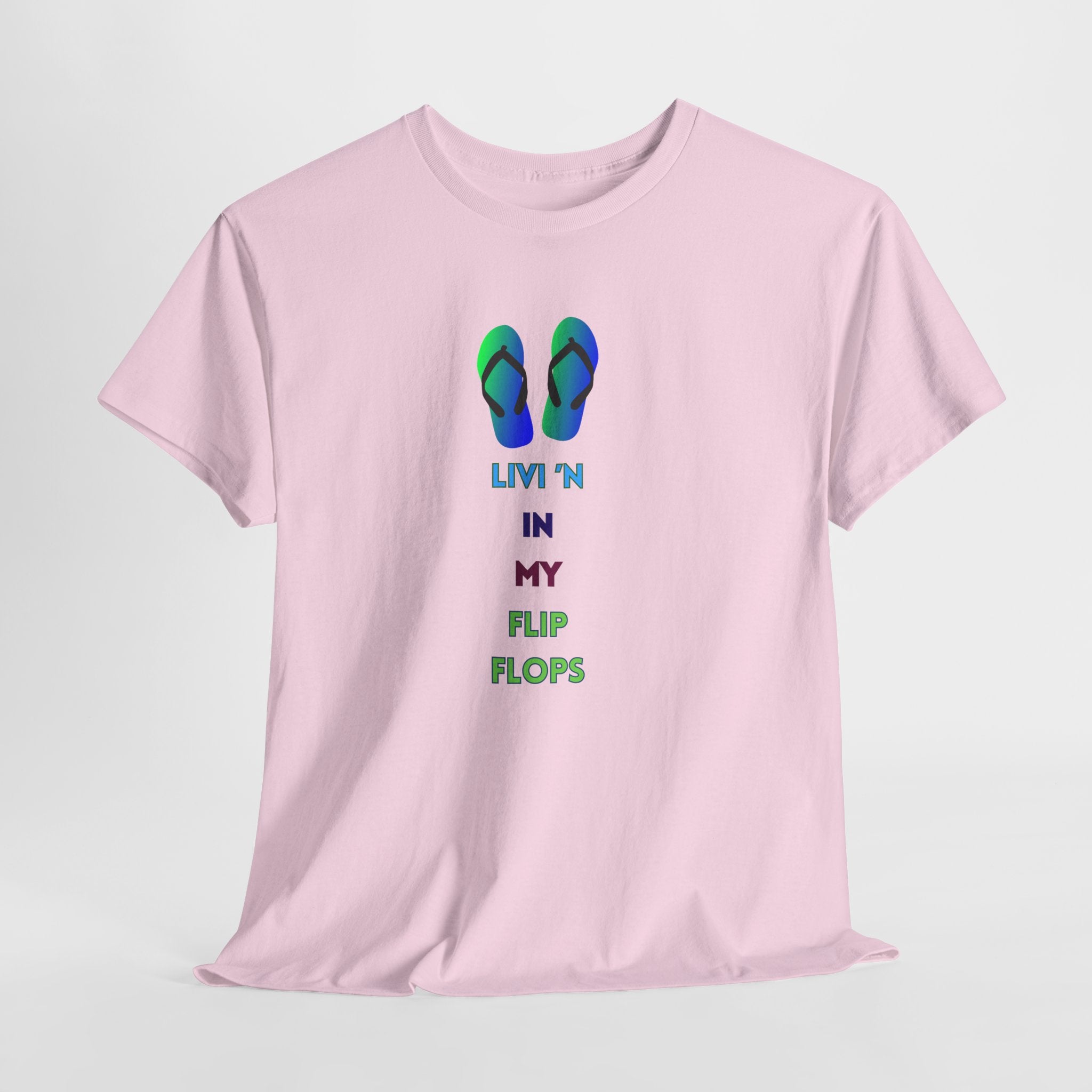 Fun Casual Summer Fun  Livi'n In My Flip Flops - Unisex Heavy Cotton Tee